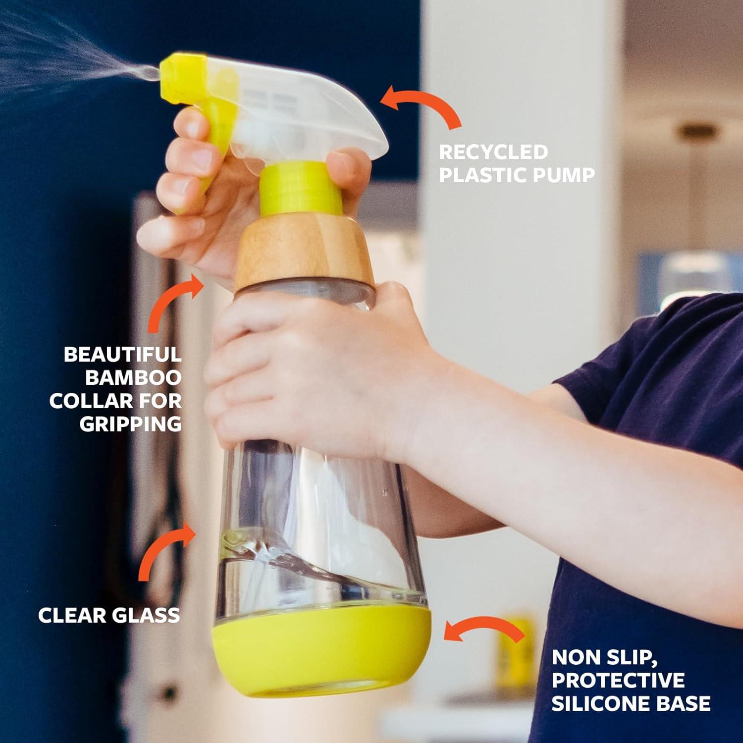 Botella de Spray de Vidrio Refillable Full Circle 16oz Verde