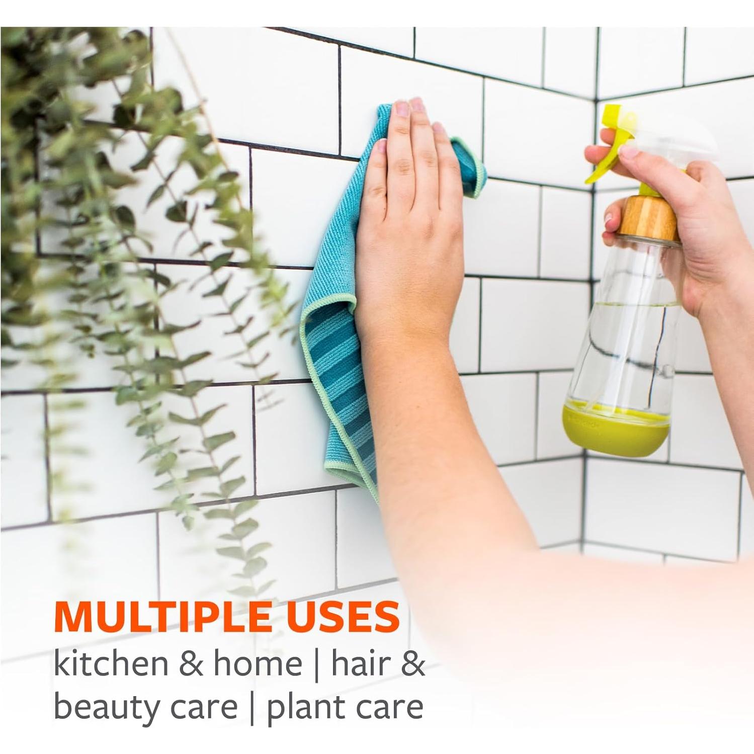 Botella de Spray de Vidrio Refillable Full Circle 16oz Verde