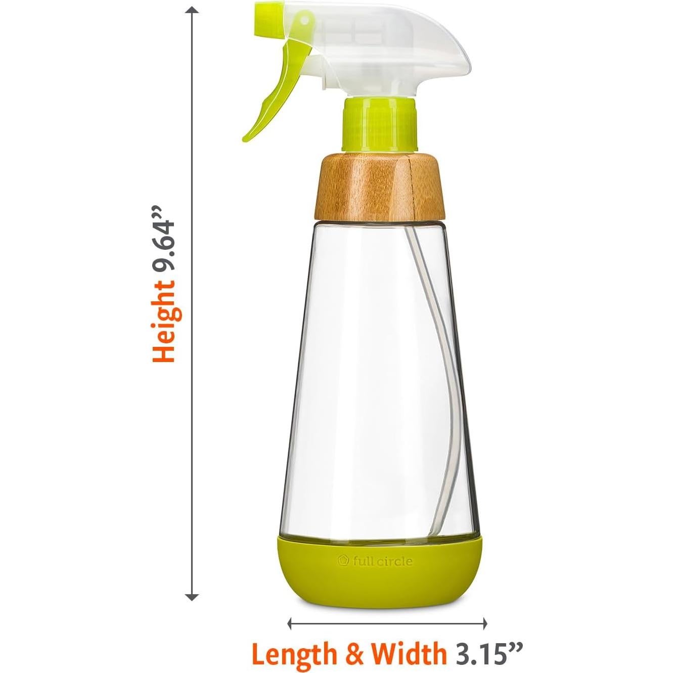Botella de Spray de Vidrio Refillable Full Circle 16oz Verde