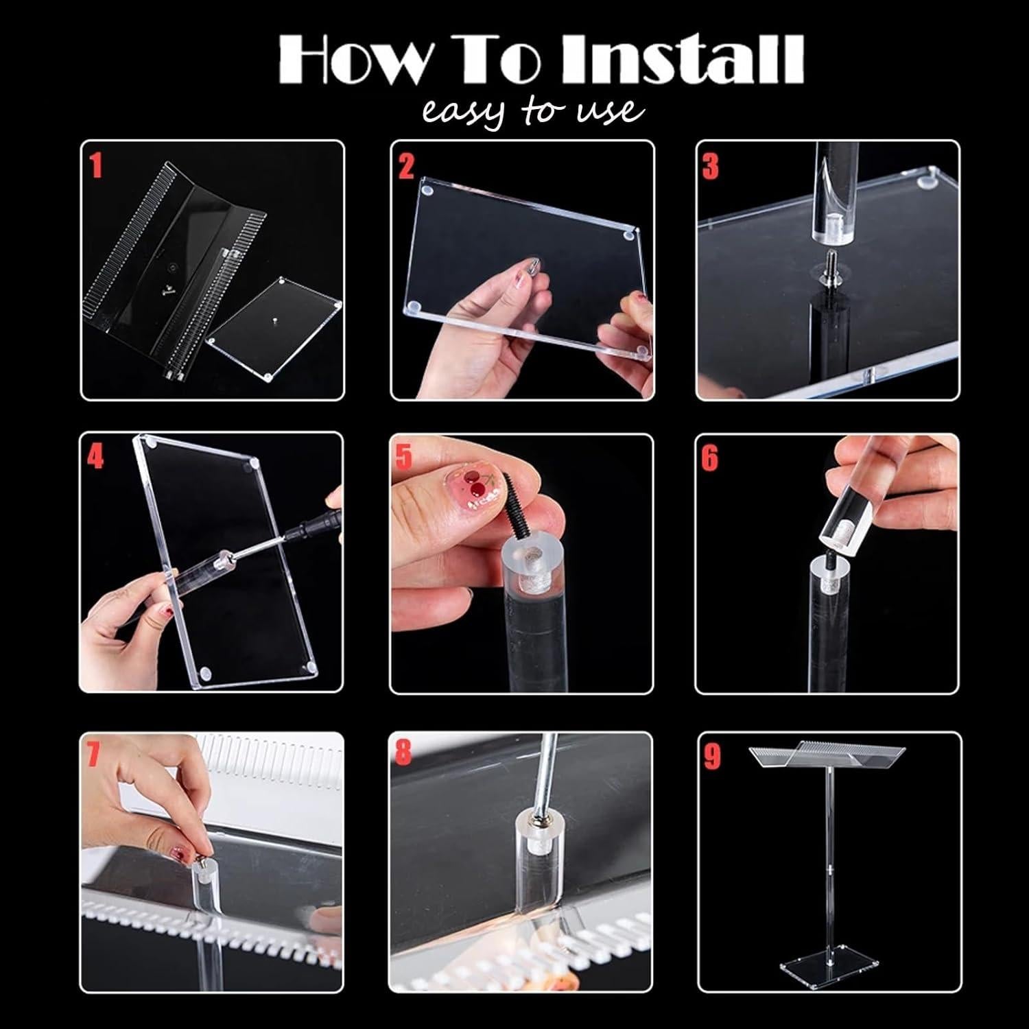 Soporte para Extensiones de Cabello Misforu 2 Niveles Acrílico