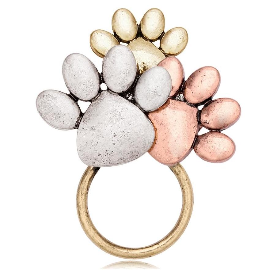 Insignia Magnética de Huella de Perro MANZHEN Plata 5x4cm