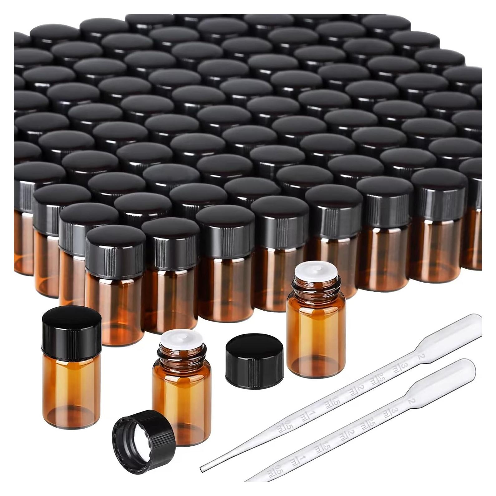 Botellas de Vidrio Ámbar 2ml Teenitor - Paquete de 100 Unidades