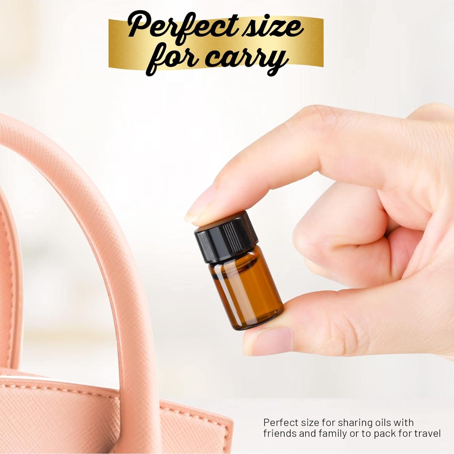 Botellas de Vidrio Ámbar 2ml Teenitor - Paquete de 100 Unidades