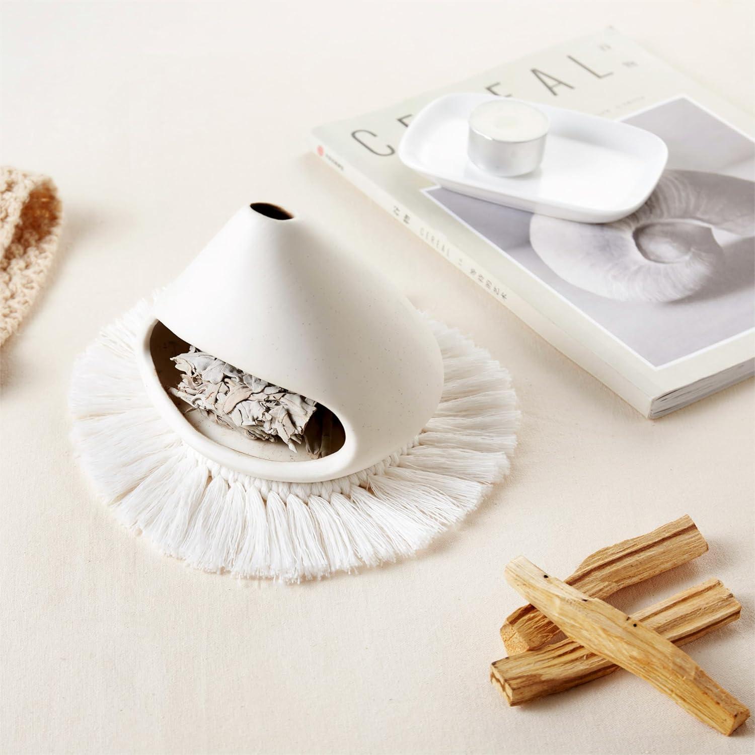 Soporte para Palo Santo Akaguies con Alfombrilla Aislante - Blanco