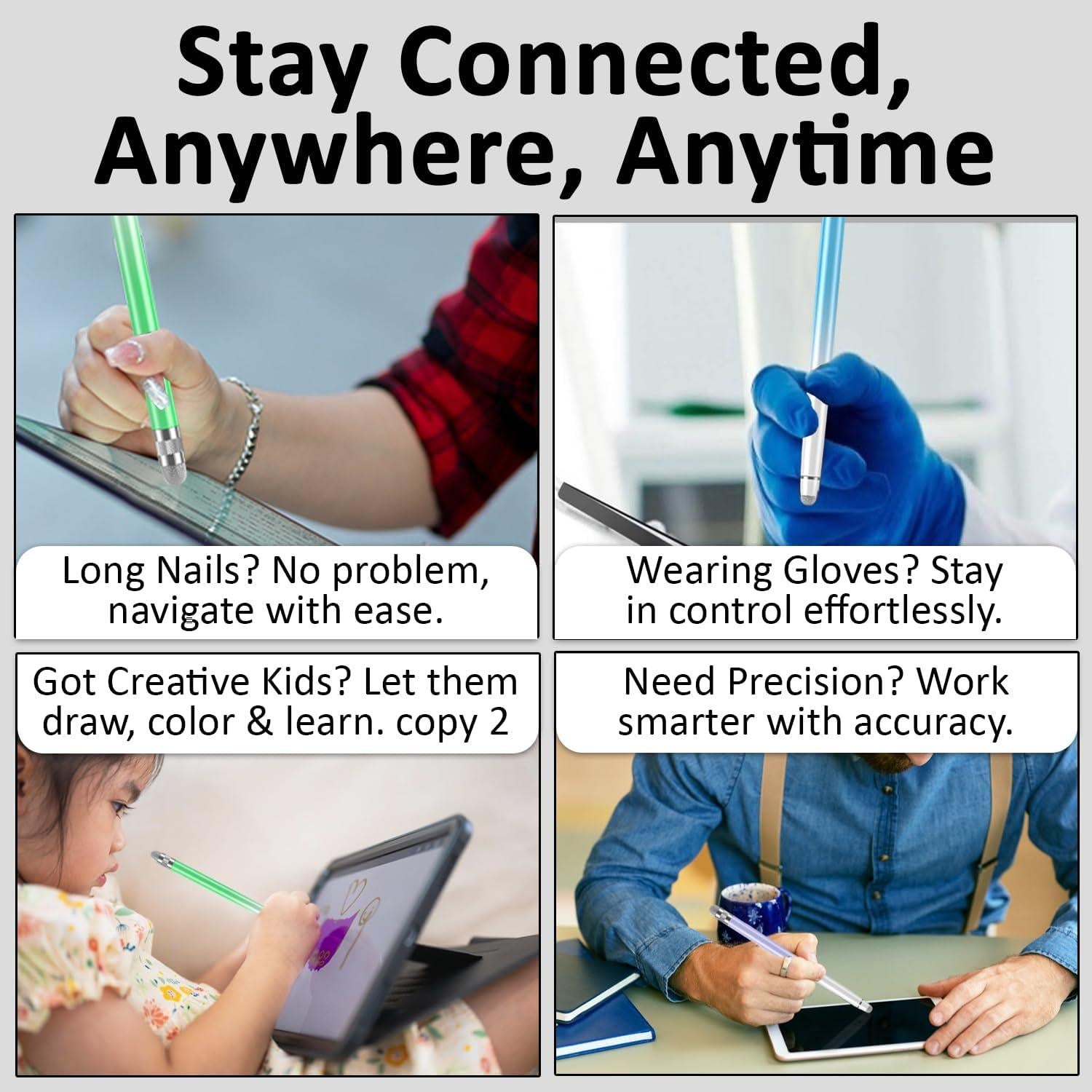 Lápiz Stylus TCD 3 Pack para Pantallas Táctiles - Alta Precisión