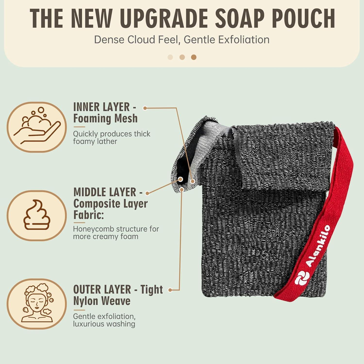 Bolsas Exfoliantes para Jabón Alankilo - 2 Piezas Gris