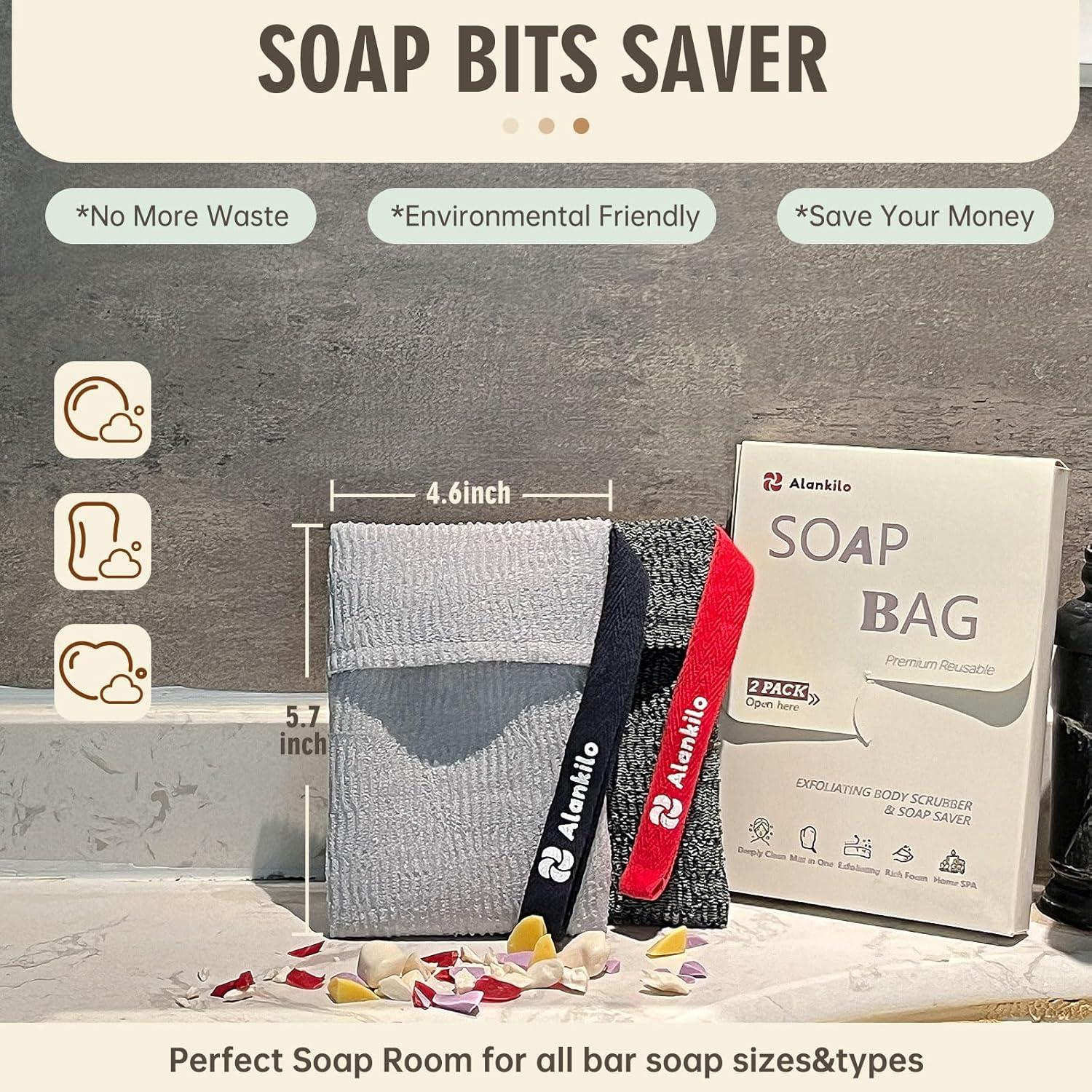 Bolsas Exfoliantes para Jabón Alankilo - 2 Piezas Gris