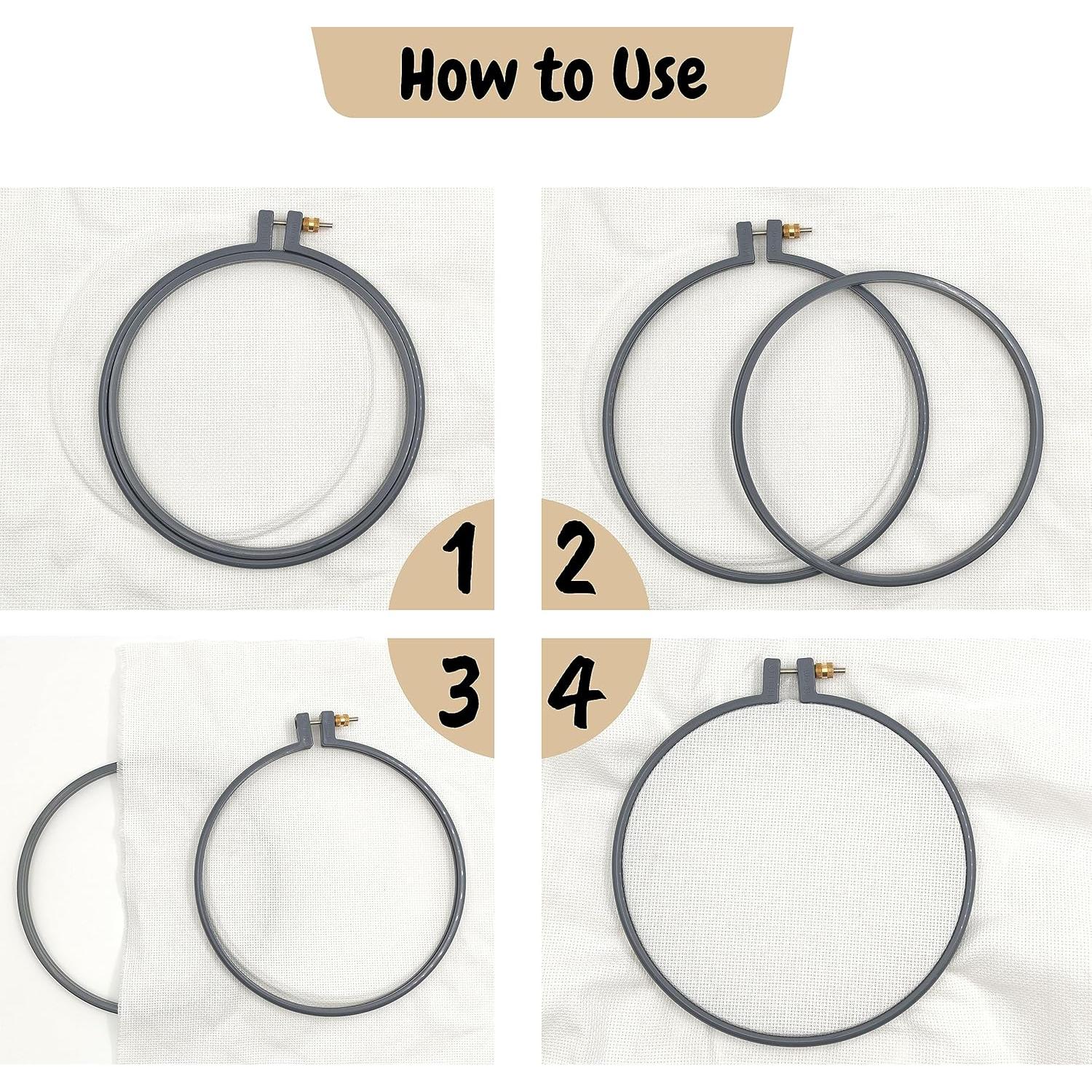 Aro de Bordado Plástico Maker Susan 19 cm Gris Antracita