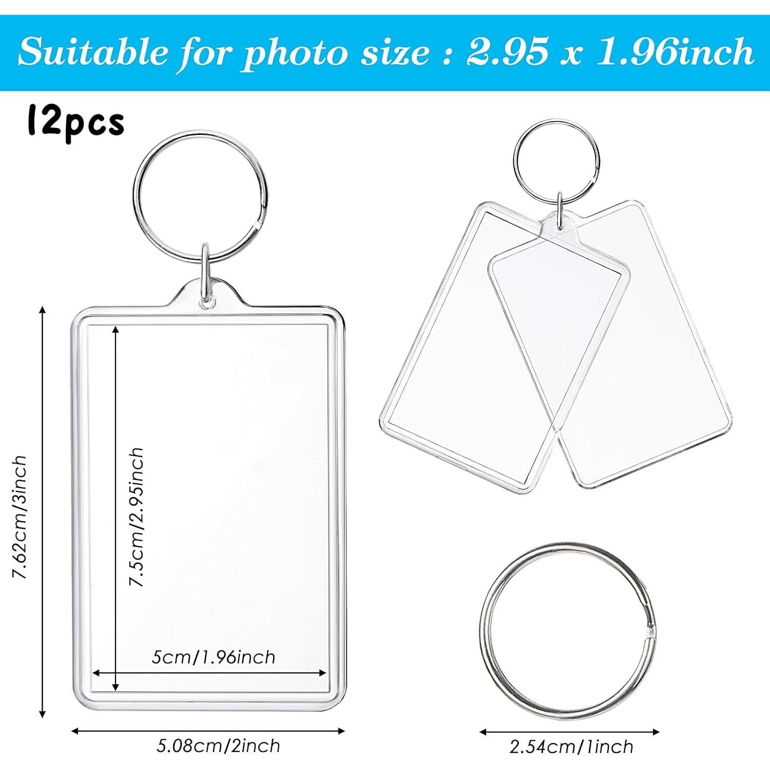 Llavero de Foto 12 Pcs ZHLISHQINJJ Acrílico Transparente