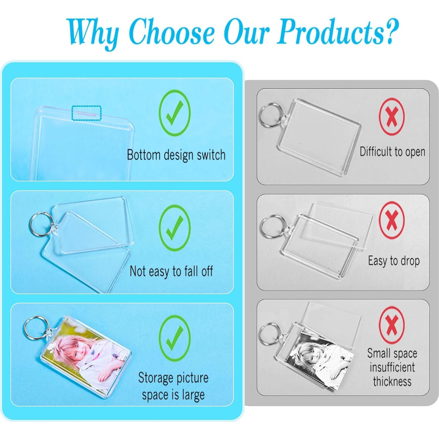 Llavero de Foto 12 Pcs ZHLISHQINJJ Acrílico Transparente