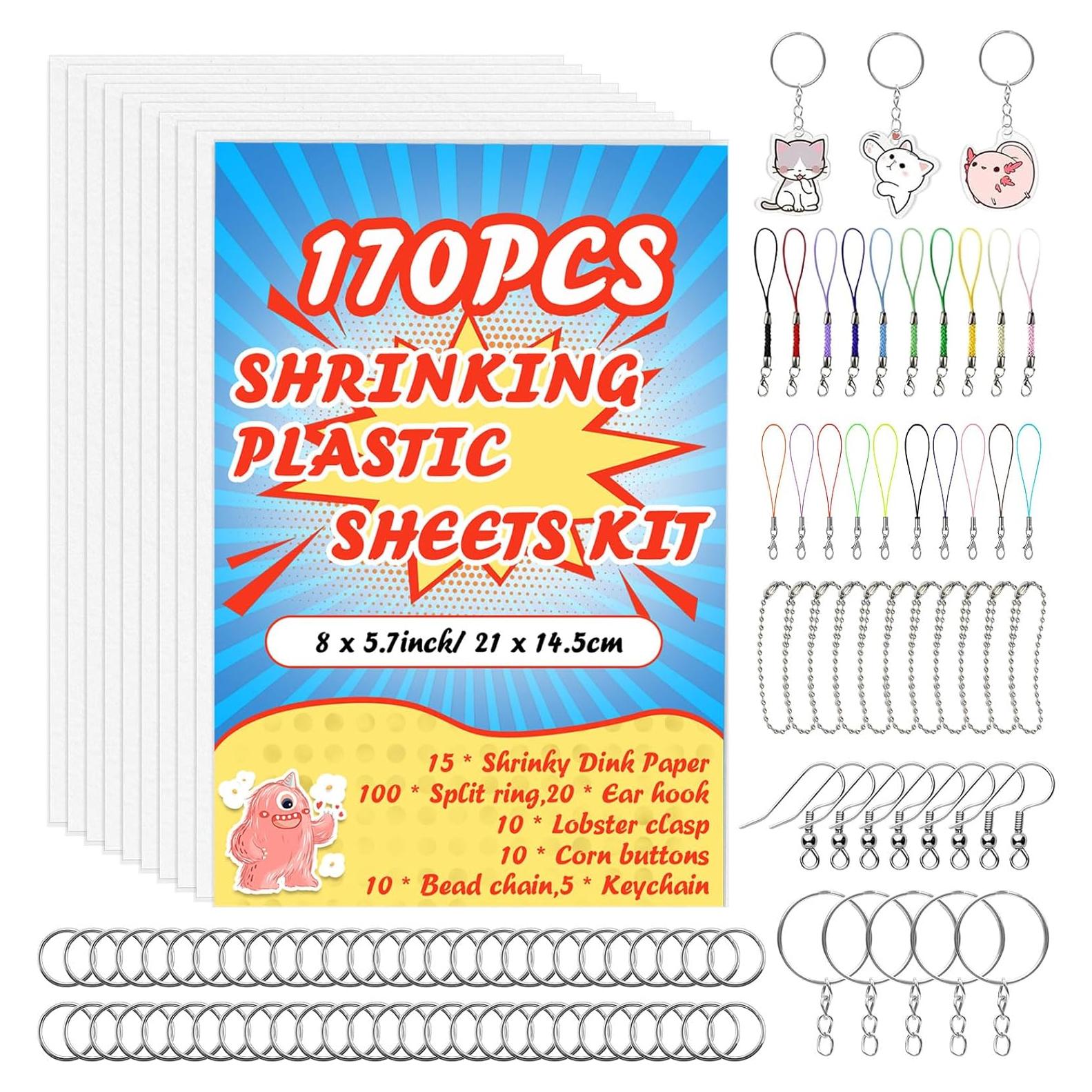 Kit de Llaveros Shrinky Dink yyoemas 170 Piezas 20x14.5cm