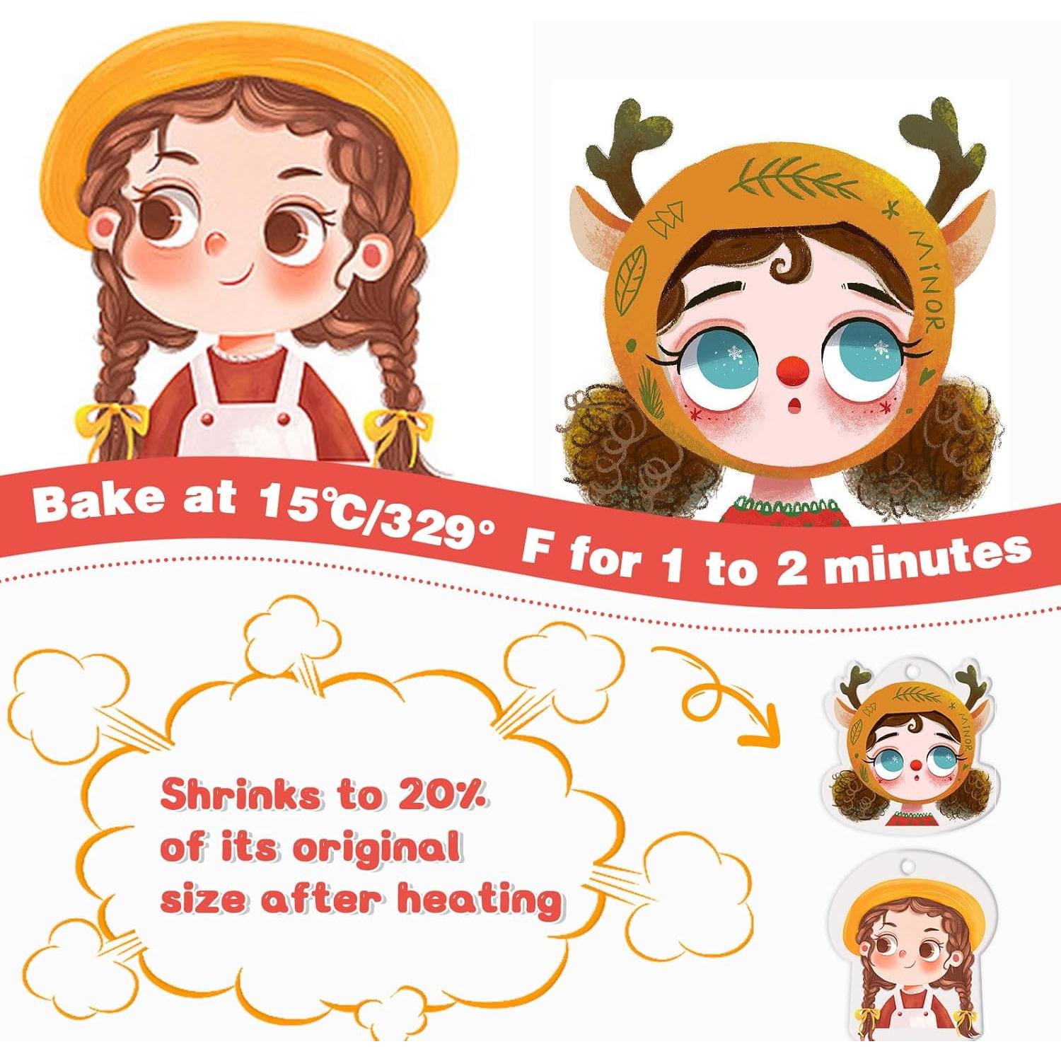 Kit de Llaveros Shrinky Dink yyoemas 170 Piezas 20x14.5cm