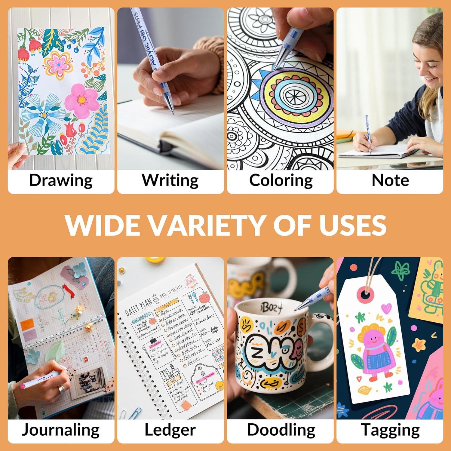 Bolígrafo de Gel Acrílico 3D KEMYR - 12 Colores, Punta 1mm