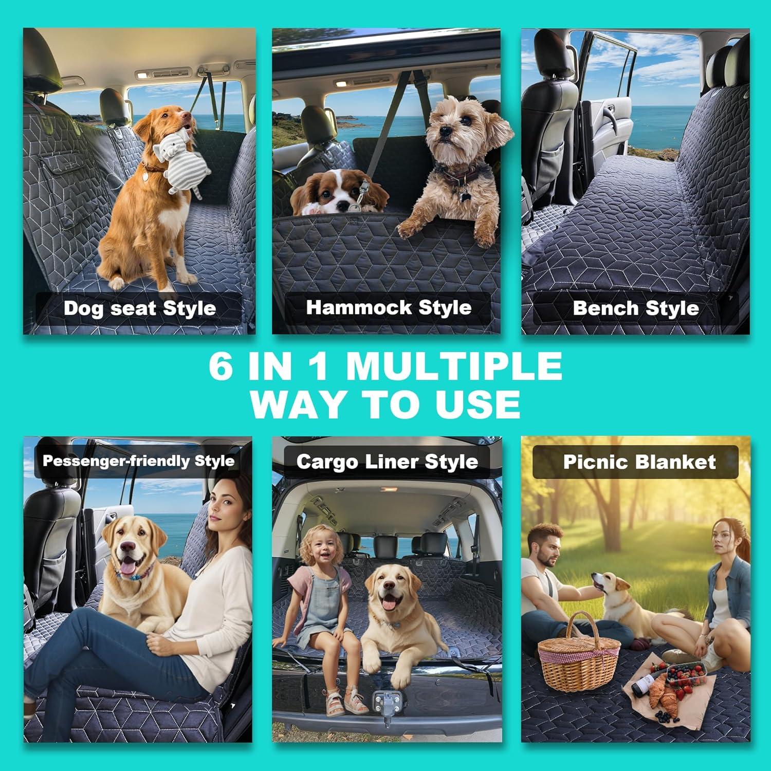 Cubierta de Asiento para Perros Meginc SUV Pequeño Impermeable