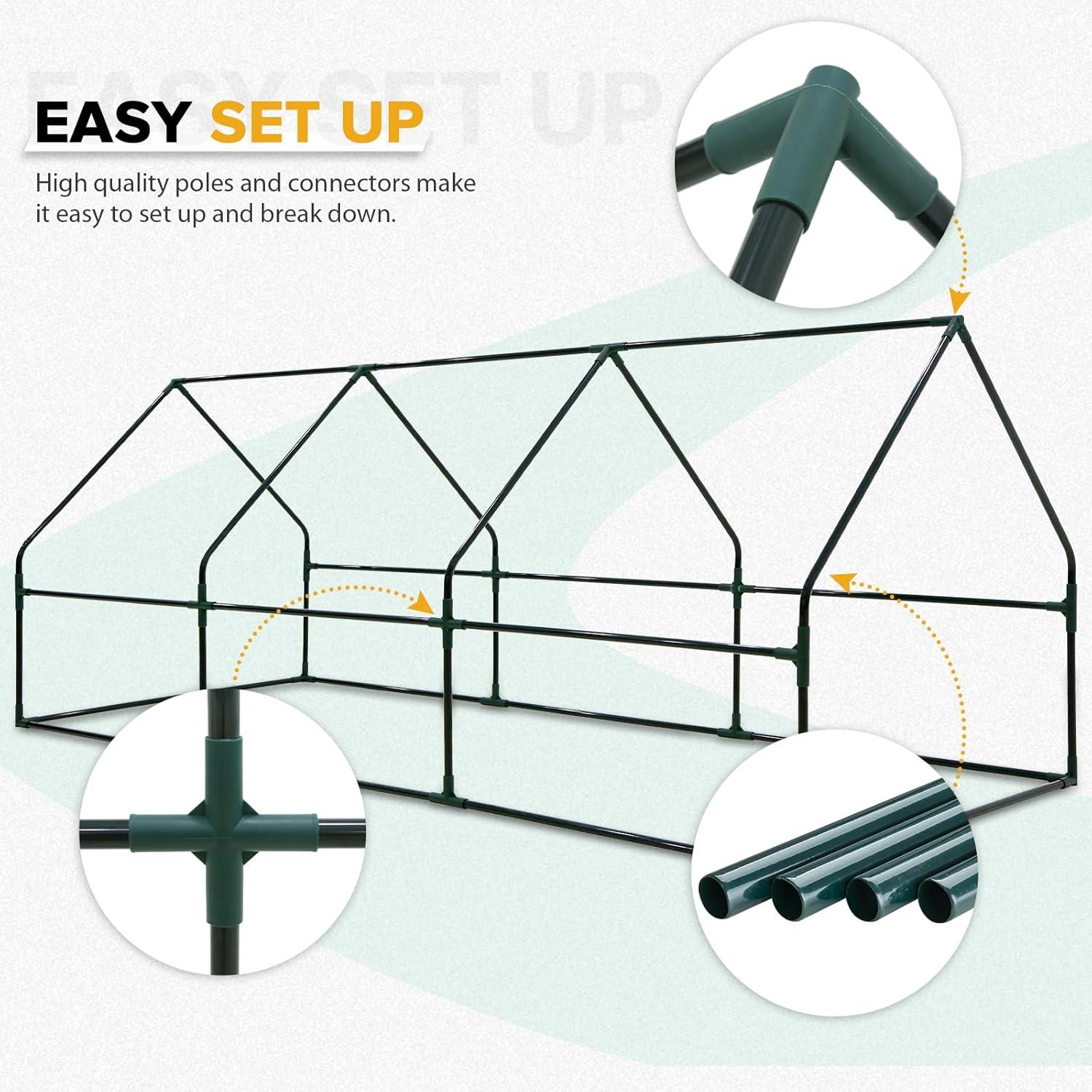 Invernadero Bajo EAGLE PEAK 243.84x91.44x91.44 cm con Cremallera