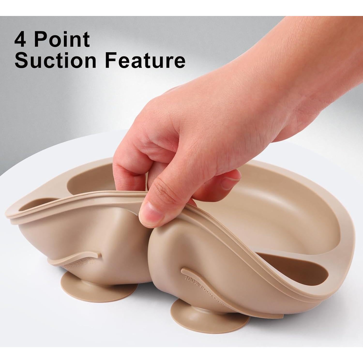 Juego de Alimentación para Bebés Eascrozn - 2 Platos Divididos, 2 Cucharas y 2 Tenedores, Libre de BPA