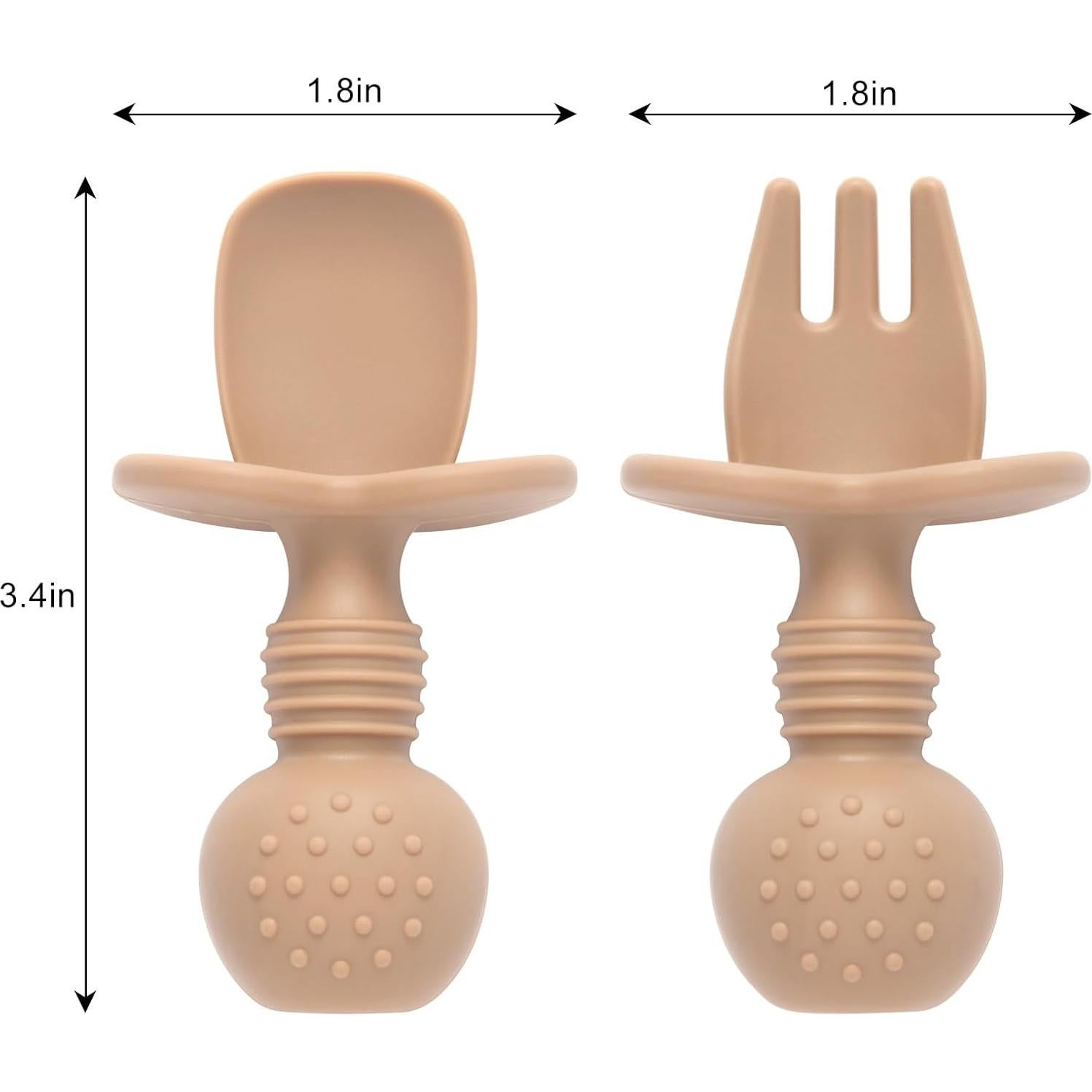 Juego de Alimentación para Bebés Eascrozn - 2 Platos Divididos, 2 Cucharas y 2 Tenedores, Libre de BPA