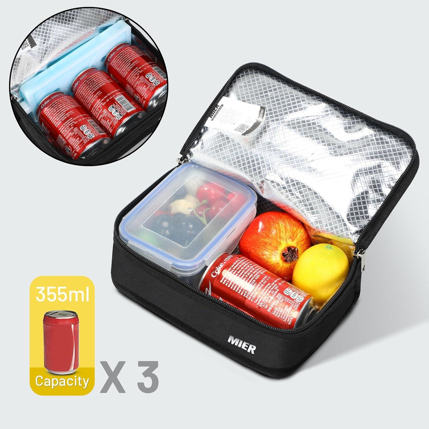 Bolsa Térmica Aislada MIER Mini Almuerzo Niños Negra 3L