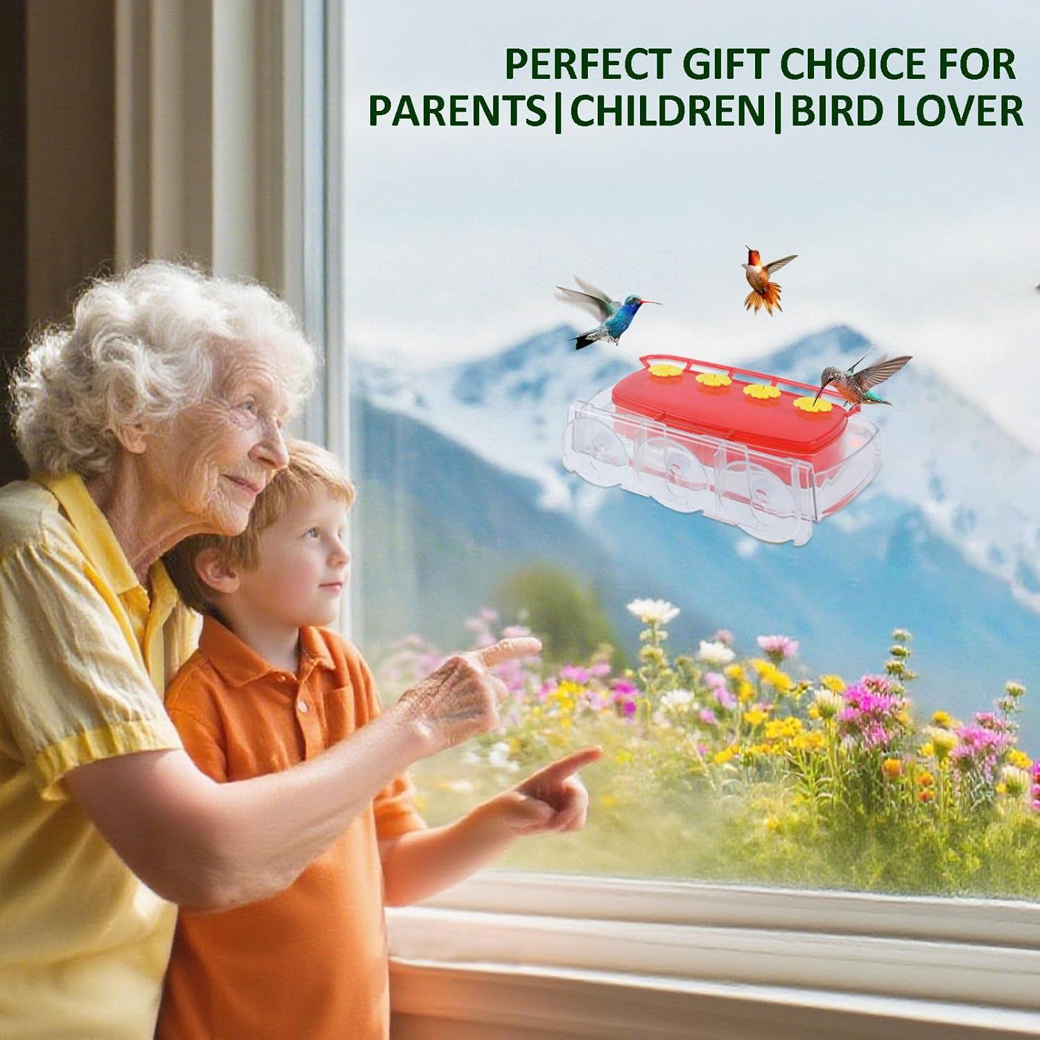 Comedero para Colibríes HCGADON Ventana 0.29L Rojo Antihormigas