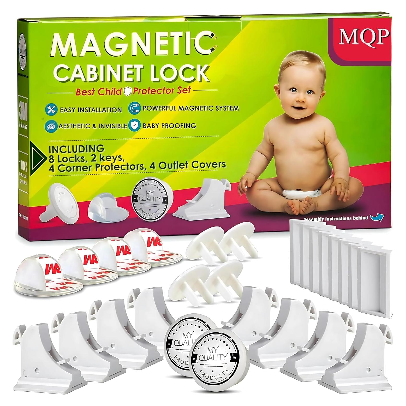 Kit de Cerraduras Magnéticas para Gabinetes MQP - 8 Paquetes