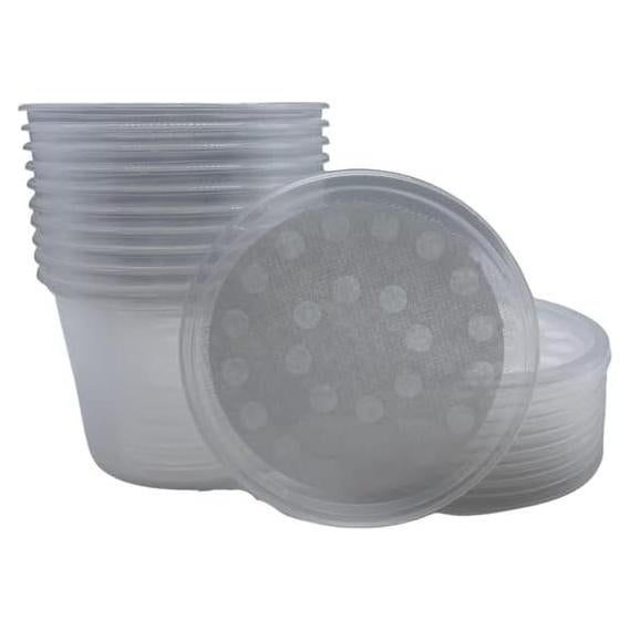 10 Tazas Deli 16 oz con Tapas Ventiladas Snout & Shell