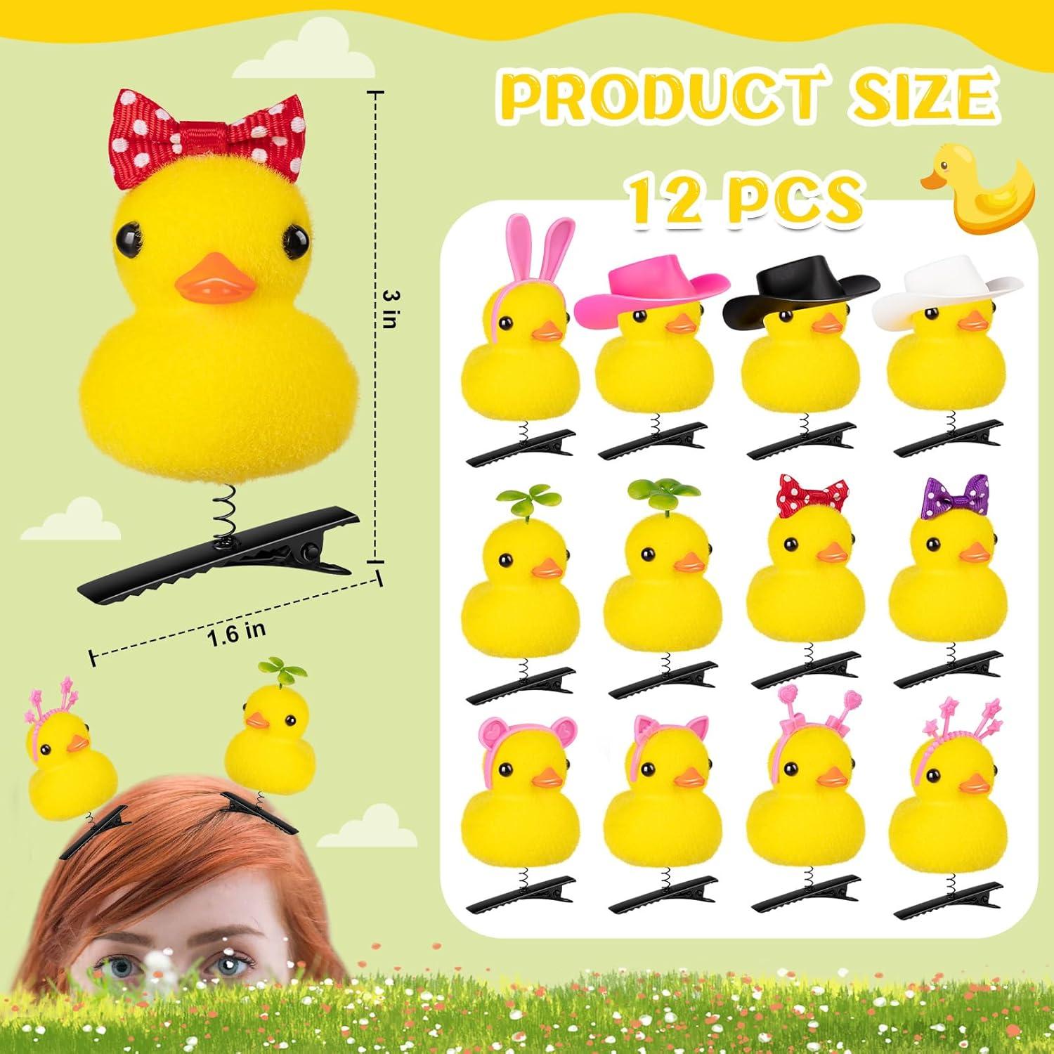 12 Clips de Pelo de Pato Amarillo JMZYJZH - Accesorios Divertidos