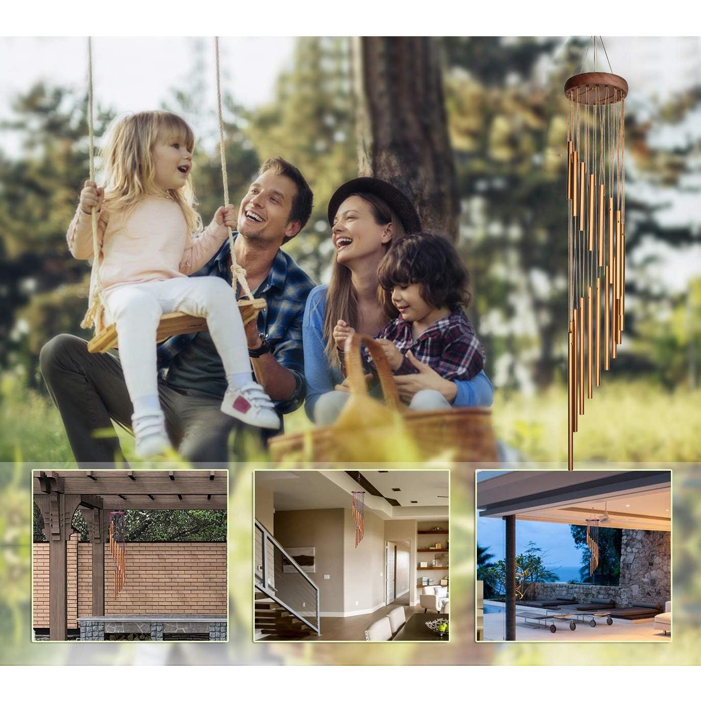 Campanas de Viento SuninYo 91 cm Doradas para Jardín