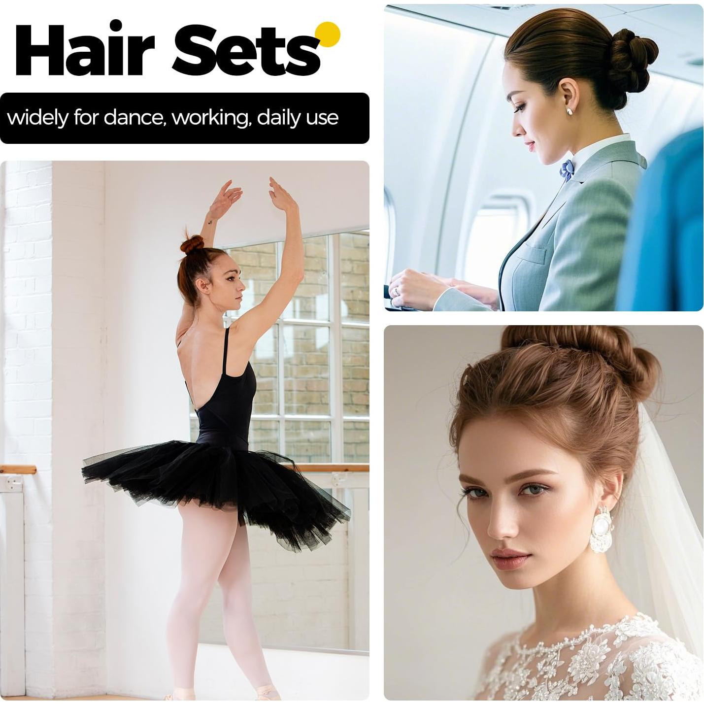 Juego de 130 Piezas Horquillas y Redes para Moño Negros