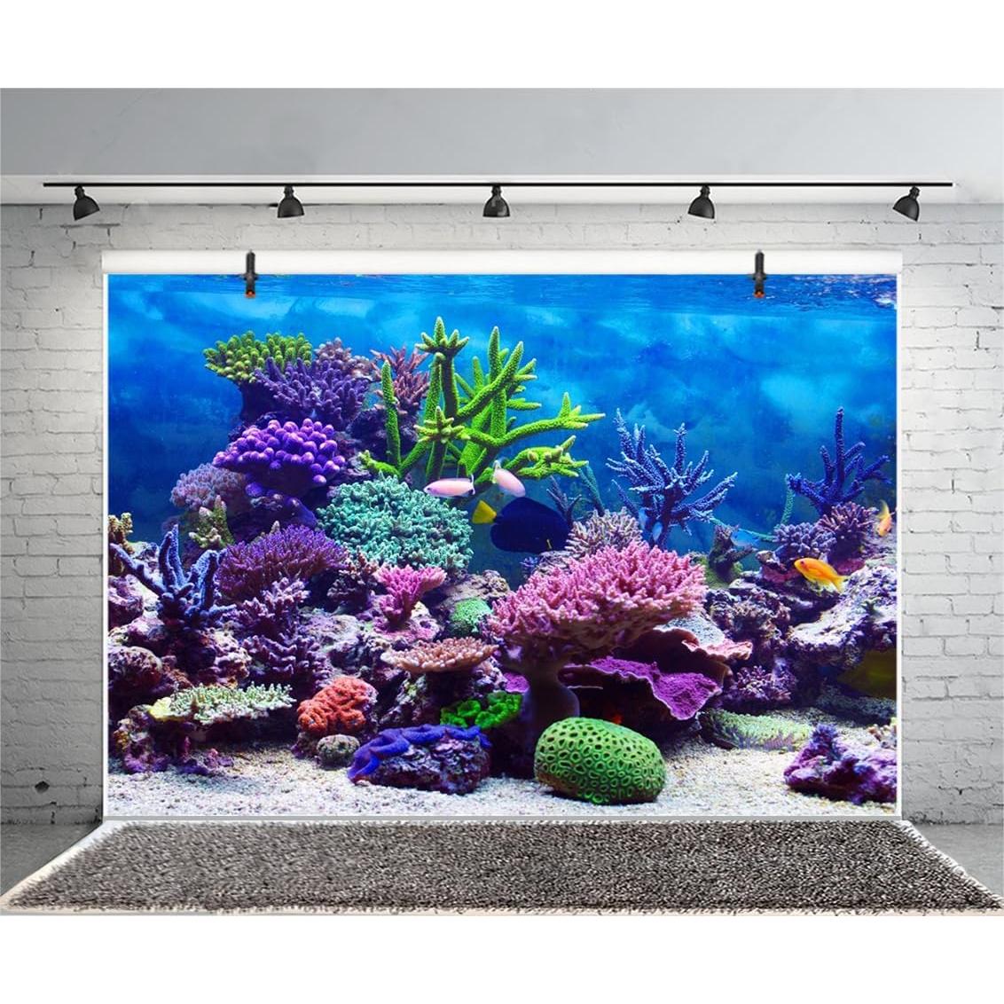 Fondo Fotográfico AOFOTO 152x91 cm Coral y Peces Marinos