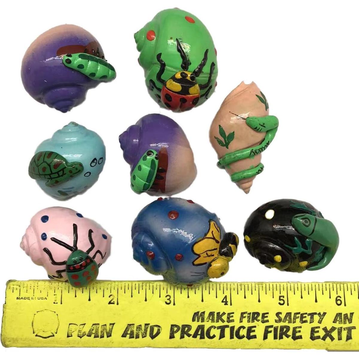 Conchas de Cangrejo Ermitaño Pintadas 8PC 5cm Decoración