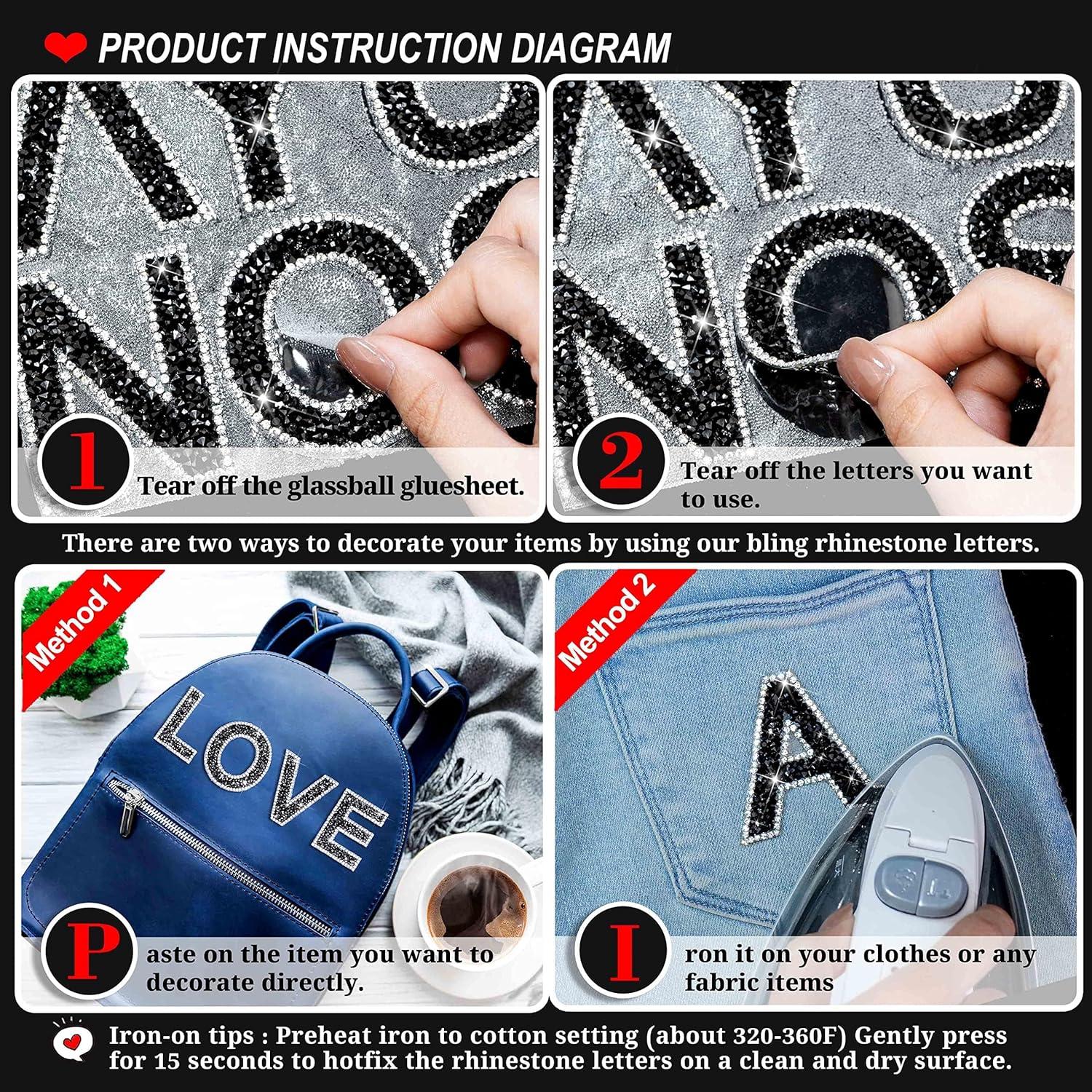 Calcomanías de Letras Brillantes Locacrystal 34 Pcs 5.7cm