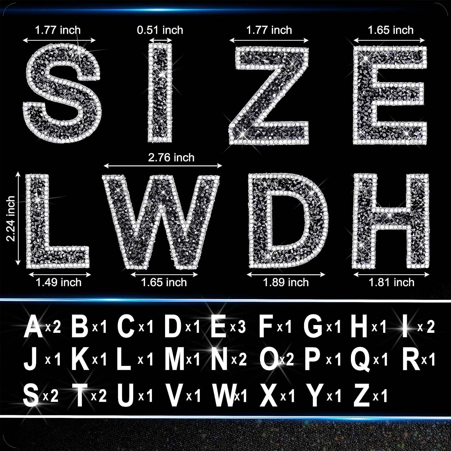 Calcomanías de Letras Brillantes Locacrystal 34 Pcs 5.7cm