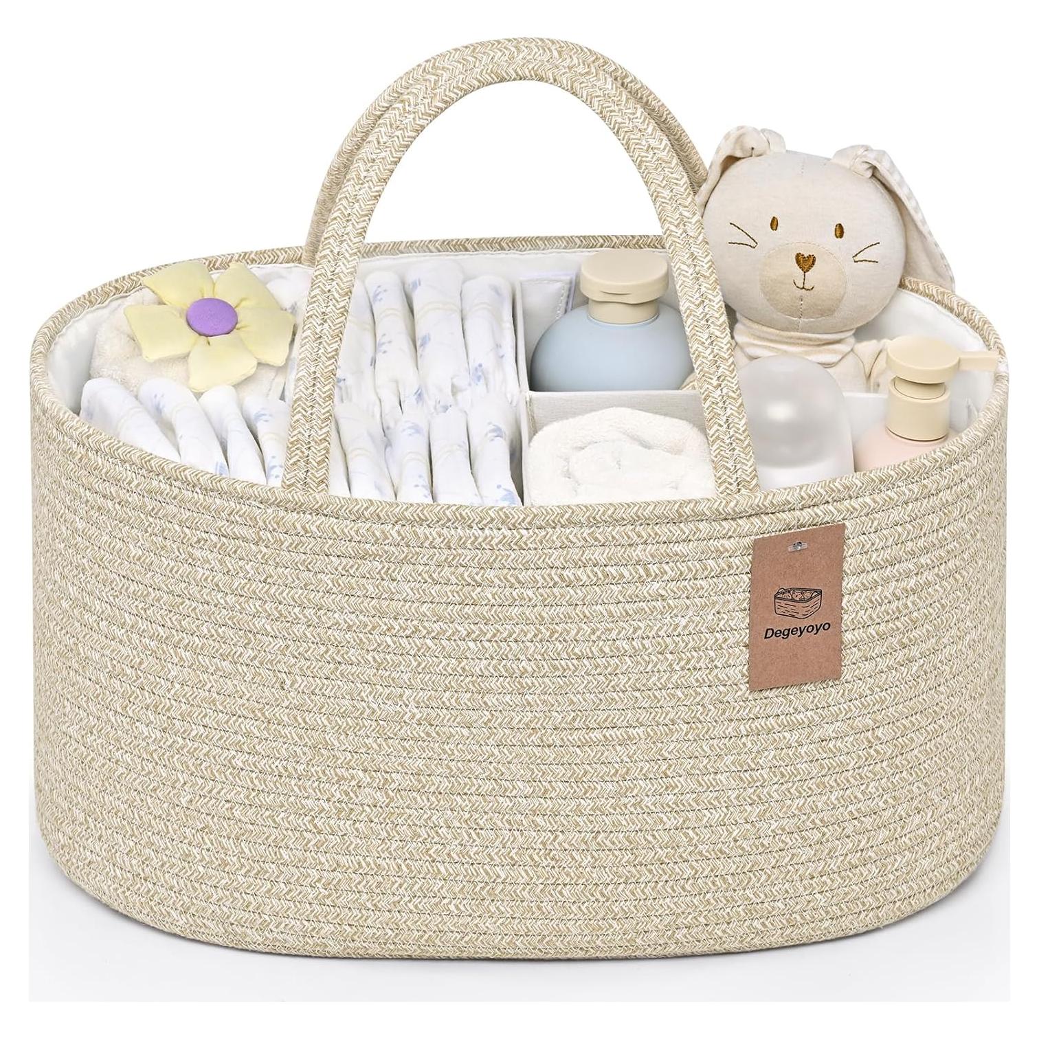 Cesta Organizador de Pañales para Bebé Algodón XL Avena