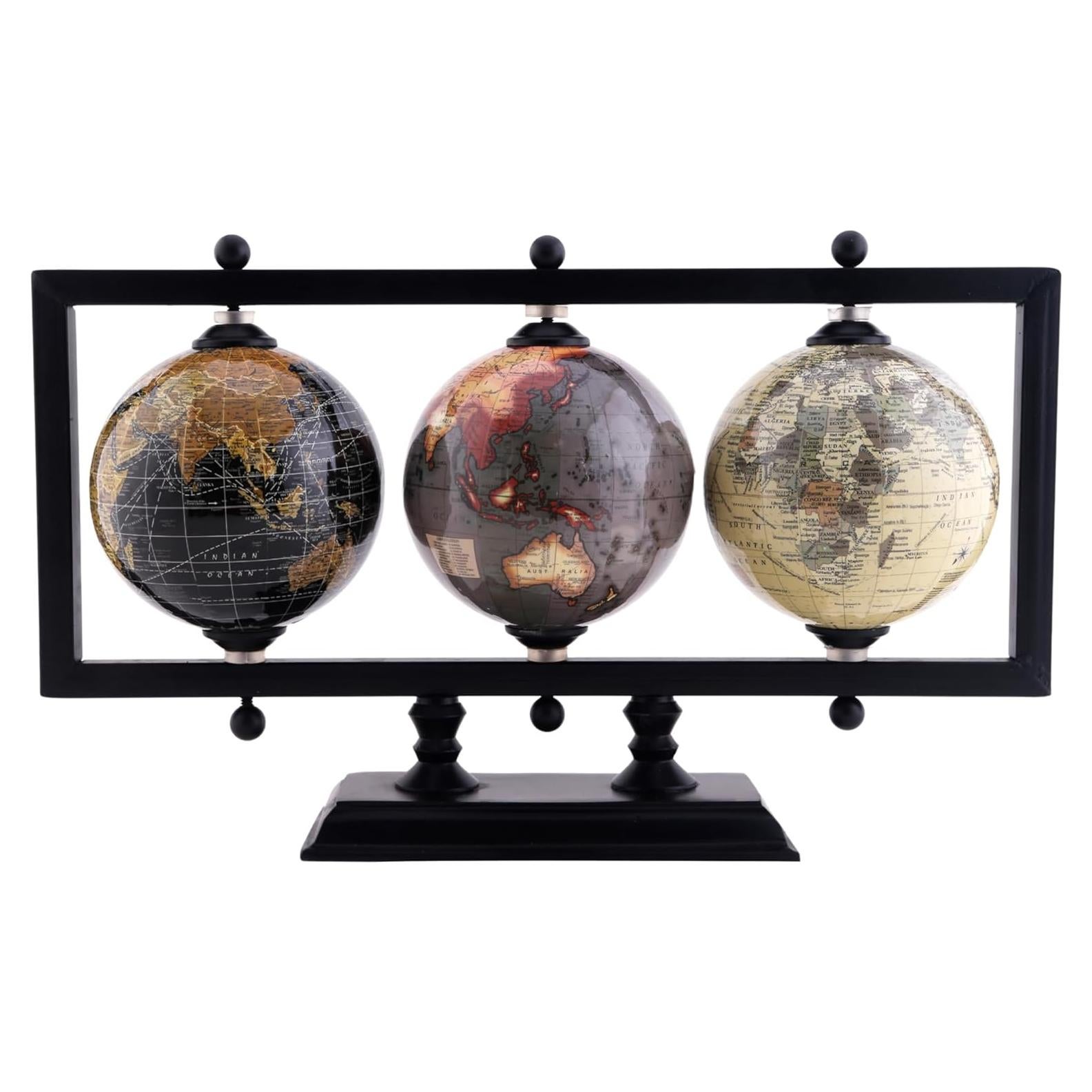 Conjunto de 3 Globos Terráqueos Rely+ 10 cm Decorativos