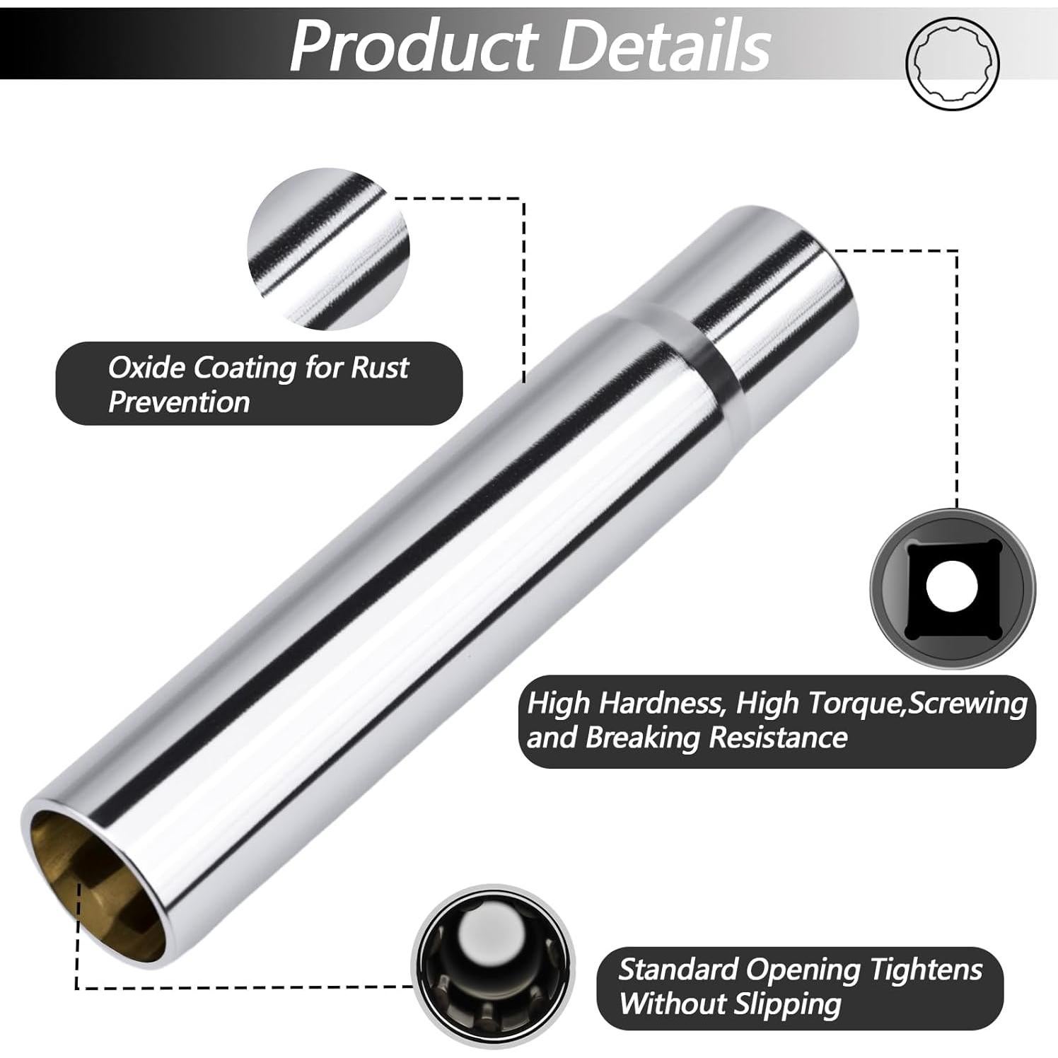 Llave de Enchufe para Tuercas de Picos OXDFK 7 Puntas 125mm