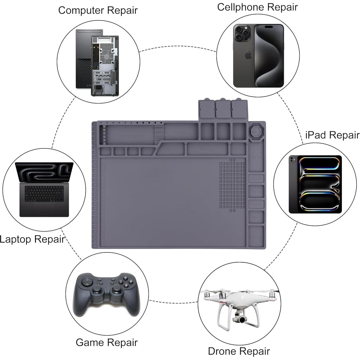 Alfombrilla de Soldadura Silicona U.S CAYEDA 44x30cm Resistente al Calor