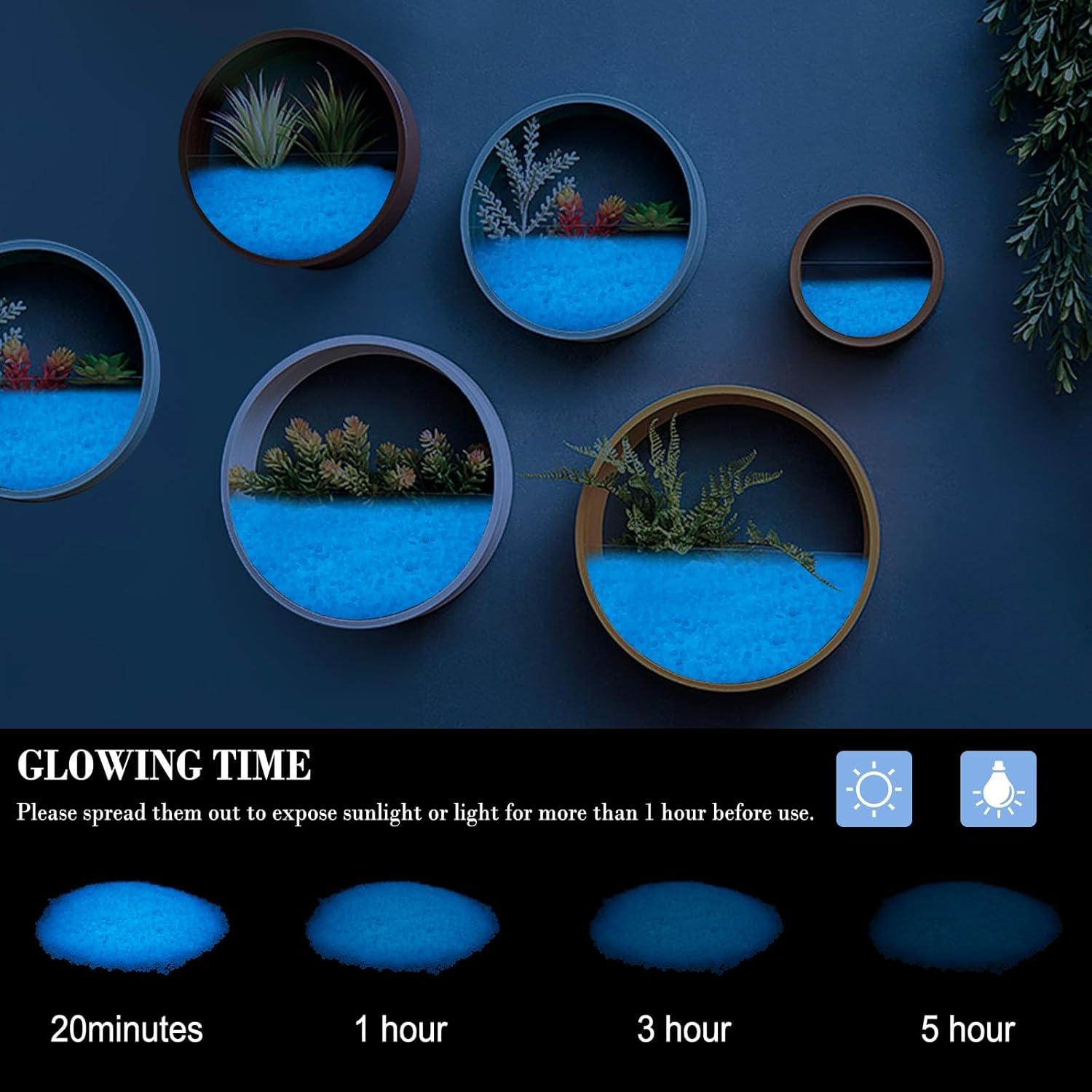 Piedras Brillantes Luminosa Azul 250g para Acuarios DIY