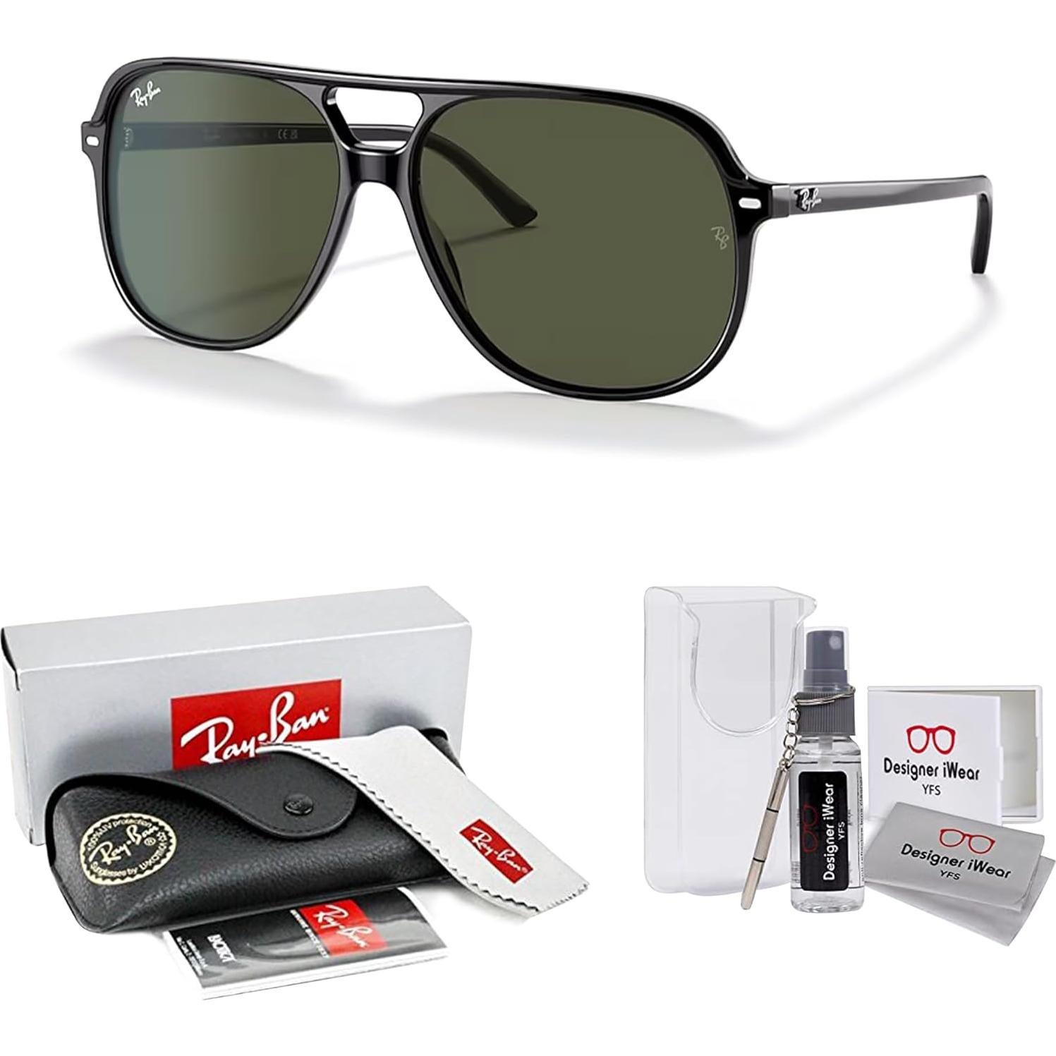 Gafas de Sol Ray-Ban RB2198 Bill Negro Verde G-15 + Kit Accesorios
