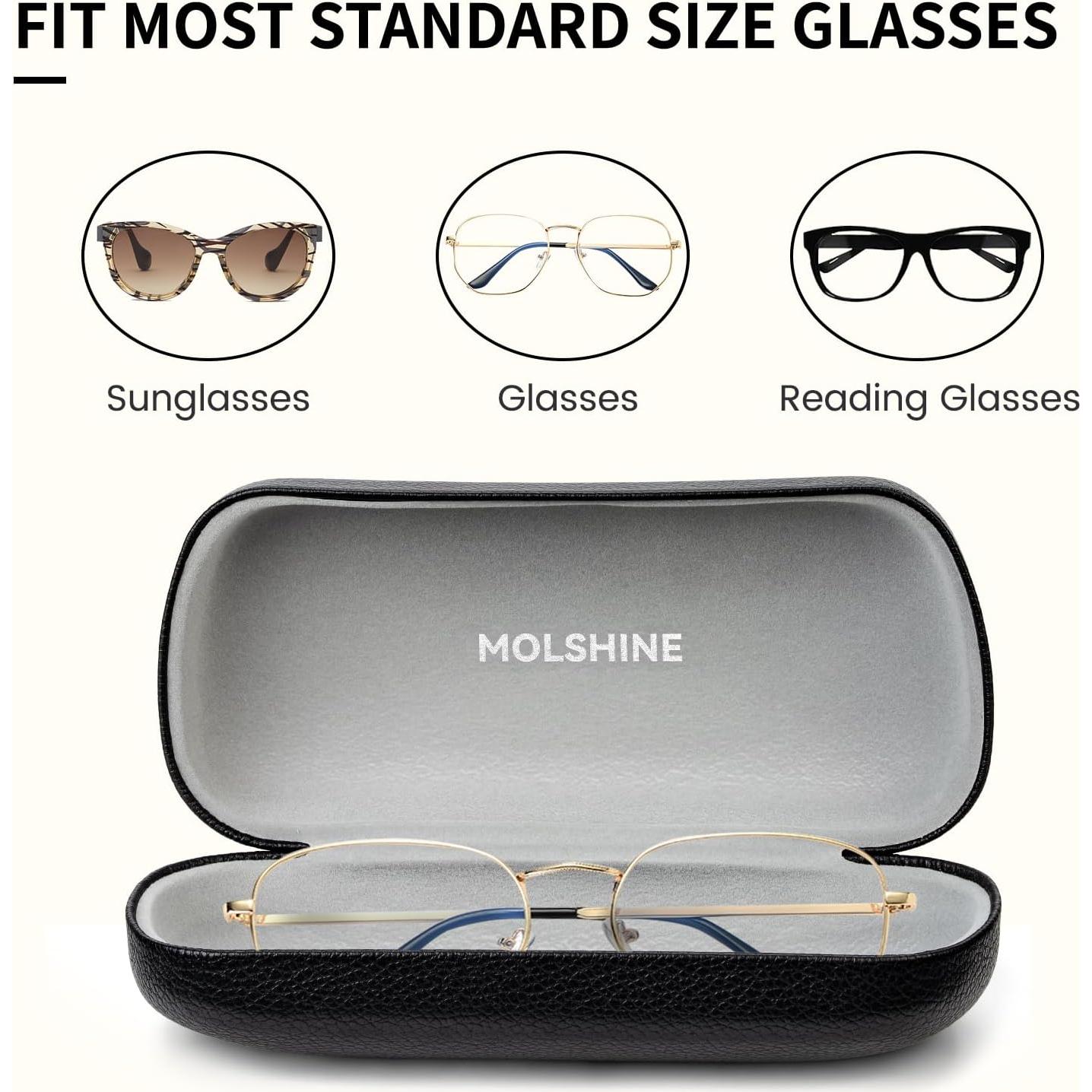 Funda Dura para Gafas de Sol Molshine - Grande, Negro