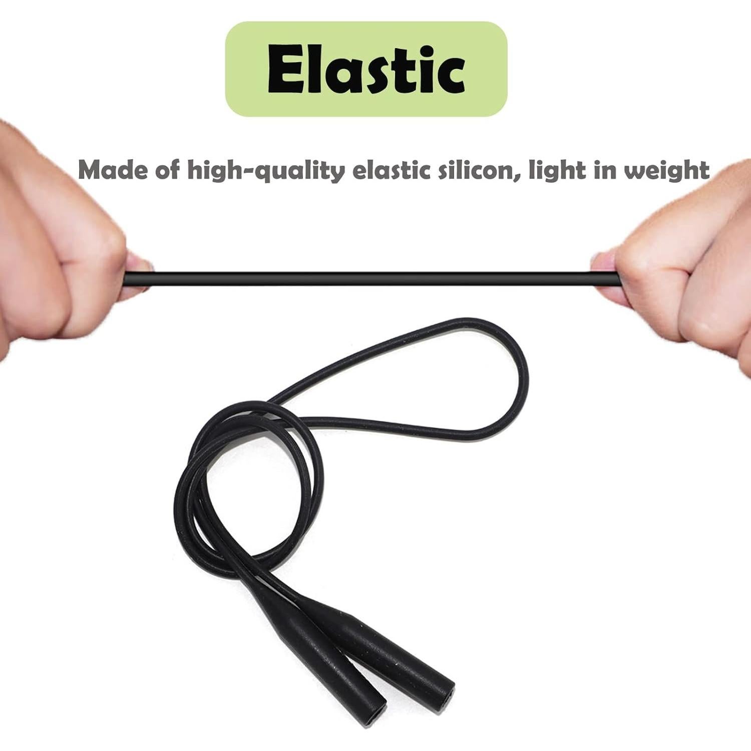 Correa de Gafas de Silicona UPIONIC - 55cm, 3 Unidades, Negro