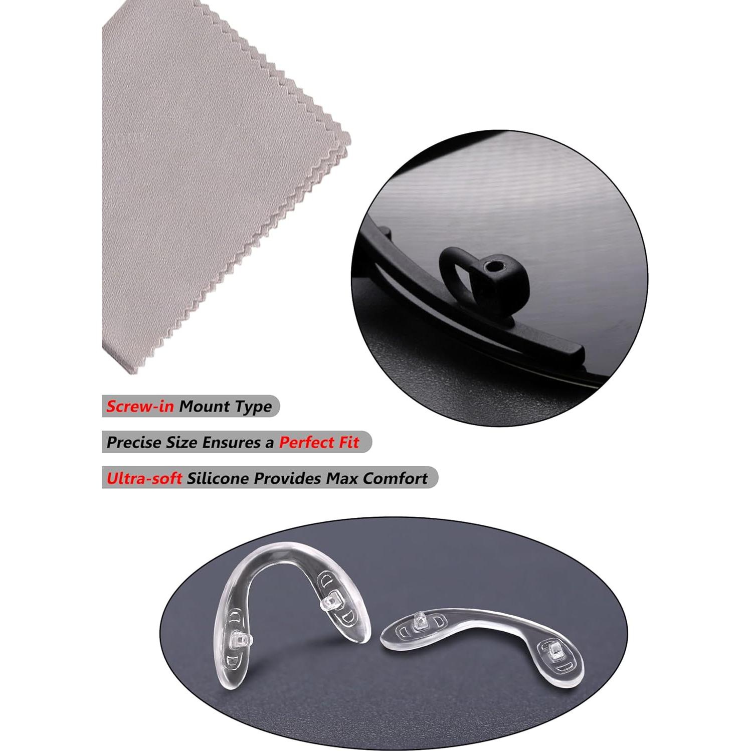 12 Almohadillas de Nariz Silicona Suave Tolaxy 40mm con Tornillo