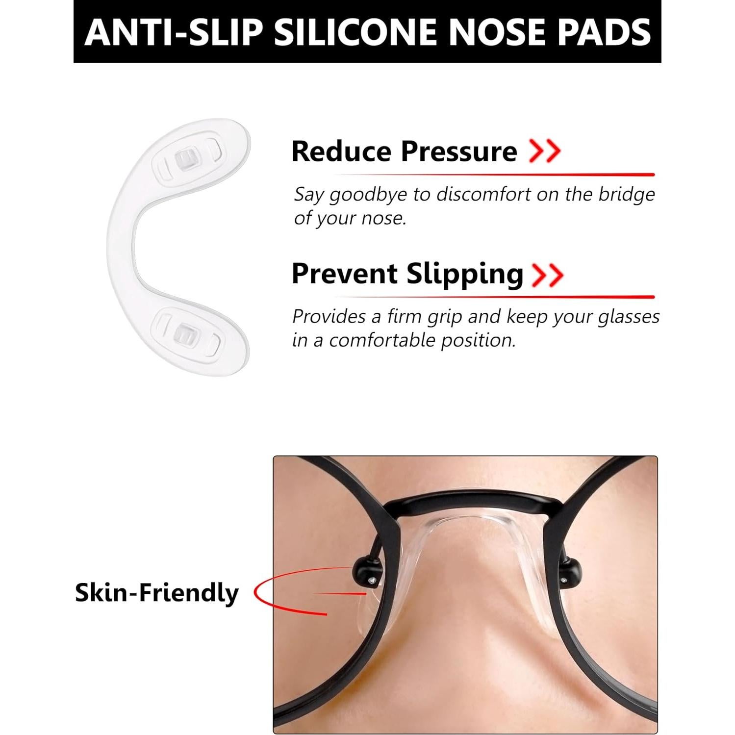 12 Almohadillas de Nariz Silicona Suave Tolaxy 40mm con Tornillo