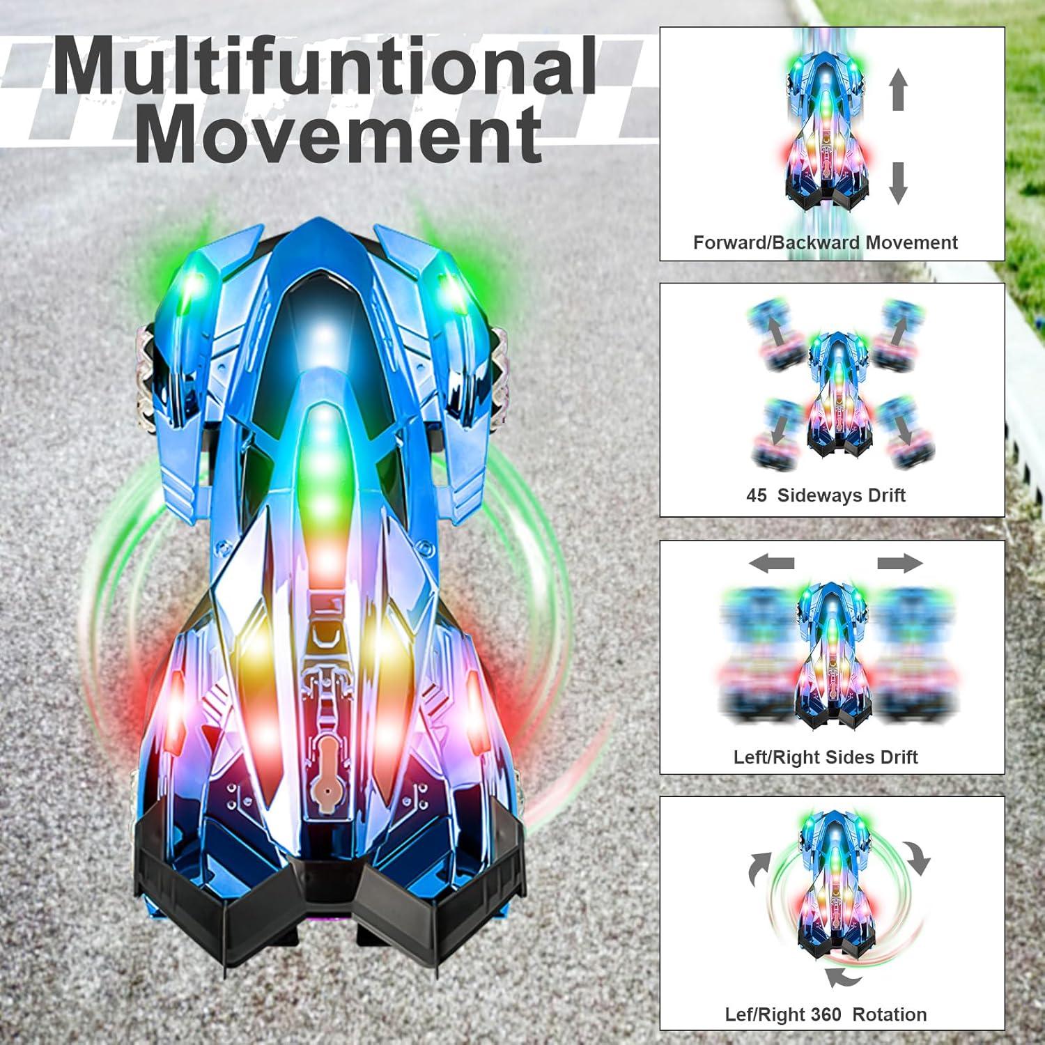 Coche RC Drift SASBSC Azul 1:12 con Luces y Música