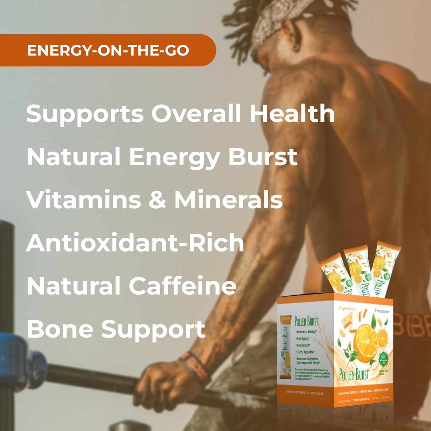 Suplemento Energético Youngevity ProJoba Pollen Burst Naranja 30 Paquetes