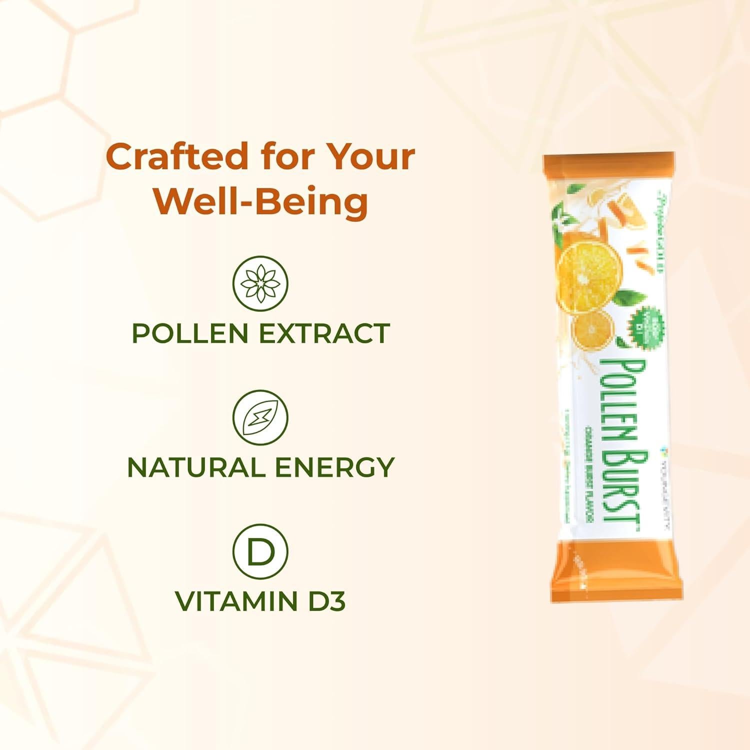 Suplemento Energético Youngevity ProJoba Pollen Burst Naranja 30 Paquetes
