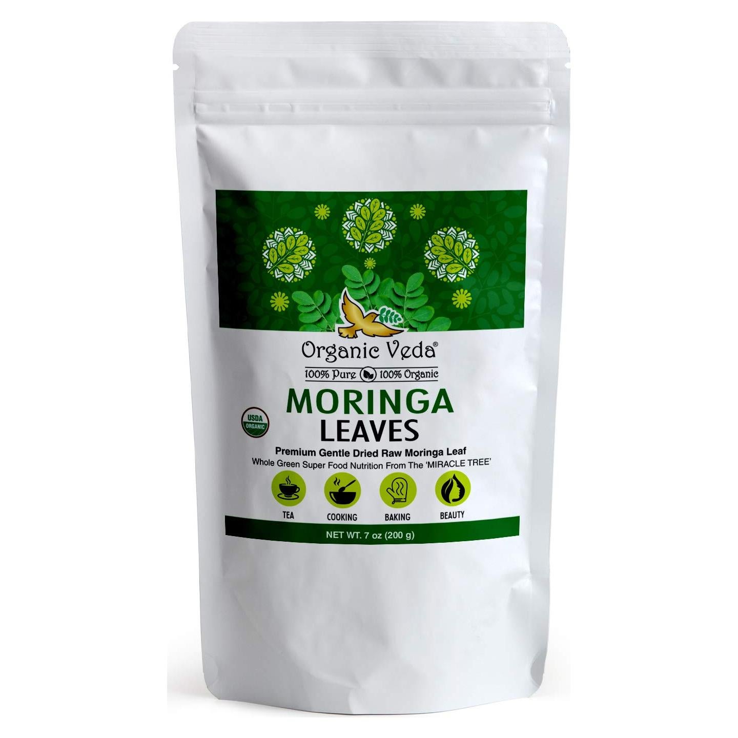 Hojas de Té de Moringa Orgánica Veda - 198g - Antioxidantes y Energía