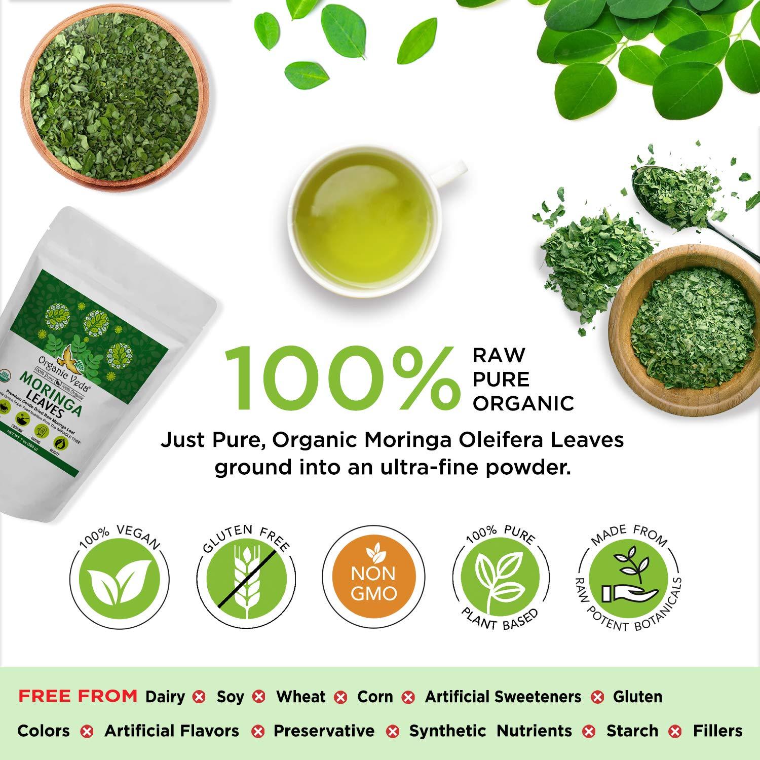 Hojas de Té de Moringa Orgánica Veda - 198g - Antioxidantes y Energía