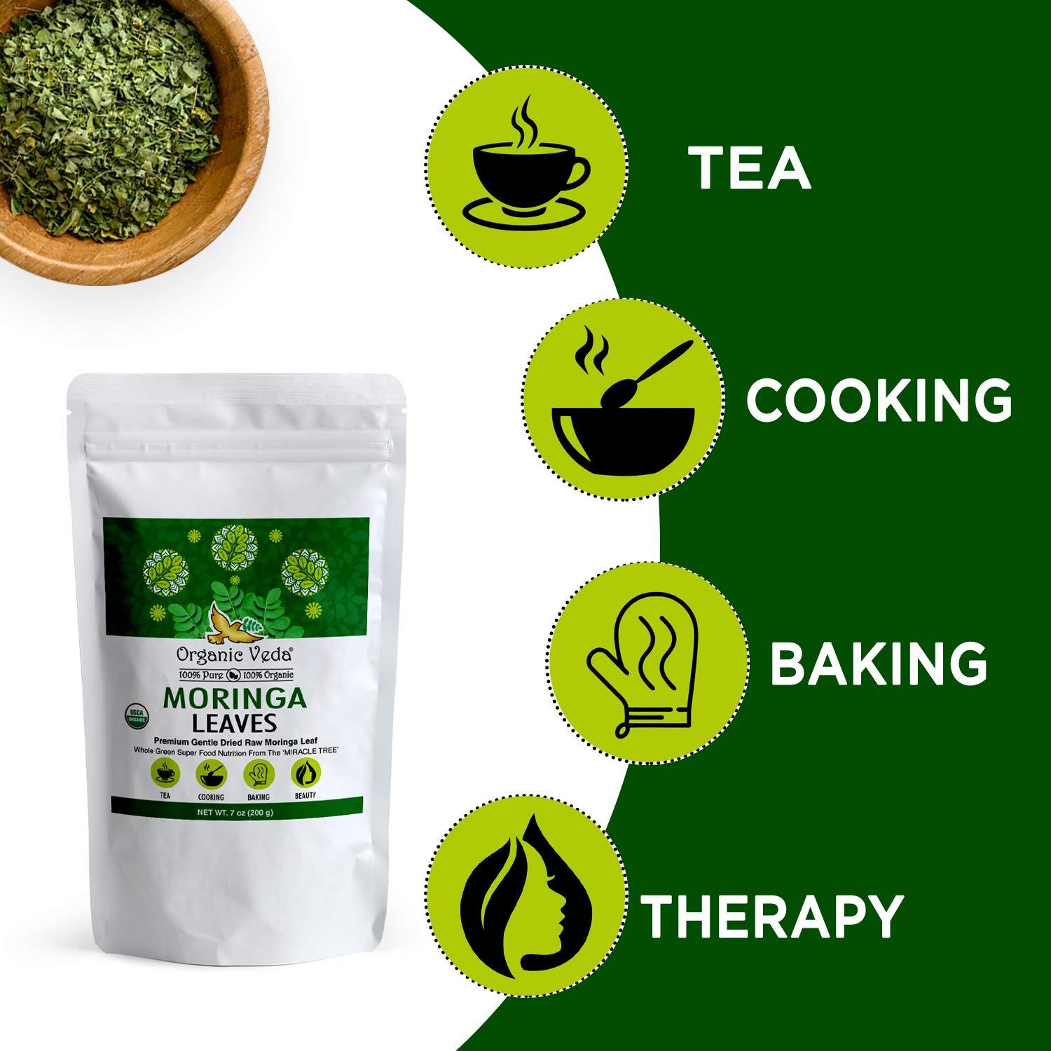 Hojas de Té de Moringa Orgánica Veda - 198g - Antioxidantes y Energía