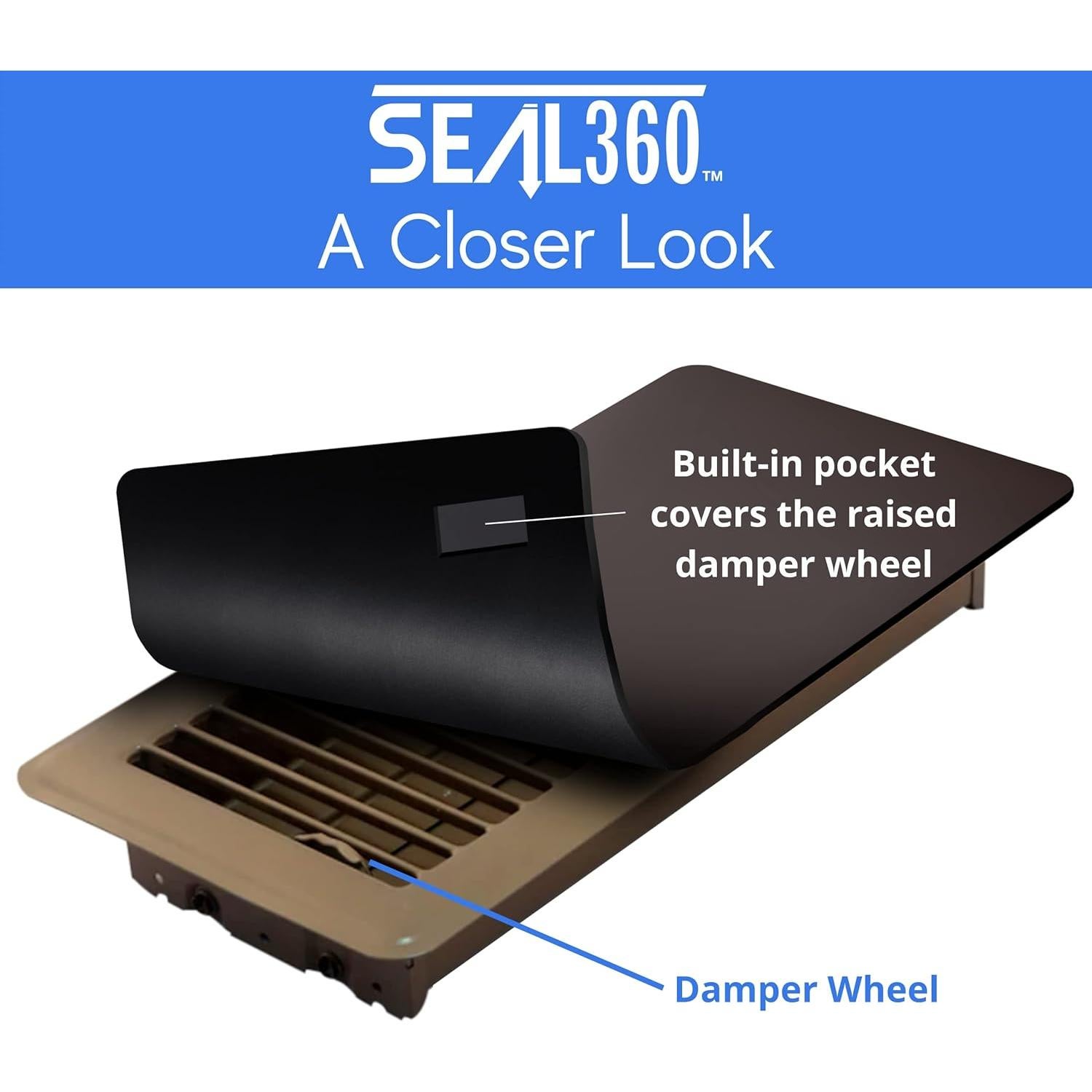 Cubiertas Magnéticas SEAL360 para Ventilación de Piso 5.5x12" Marrón