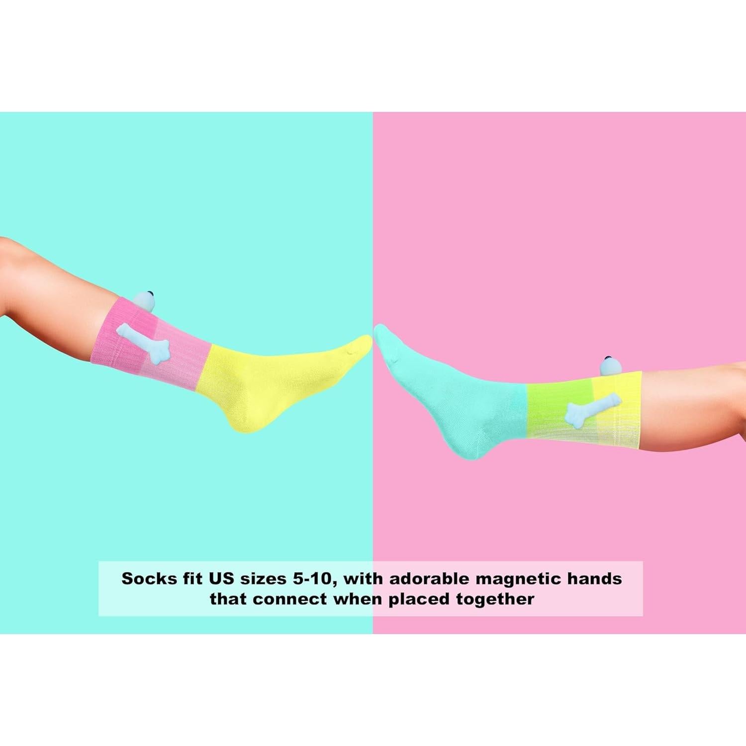 Calcetines Magnéticos Locos - 2 Pares Divertidos de Personajes